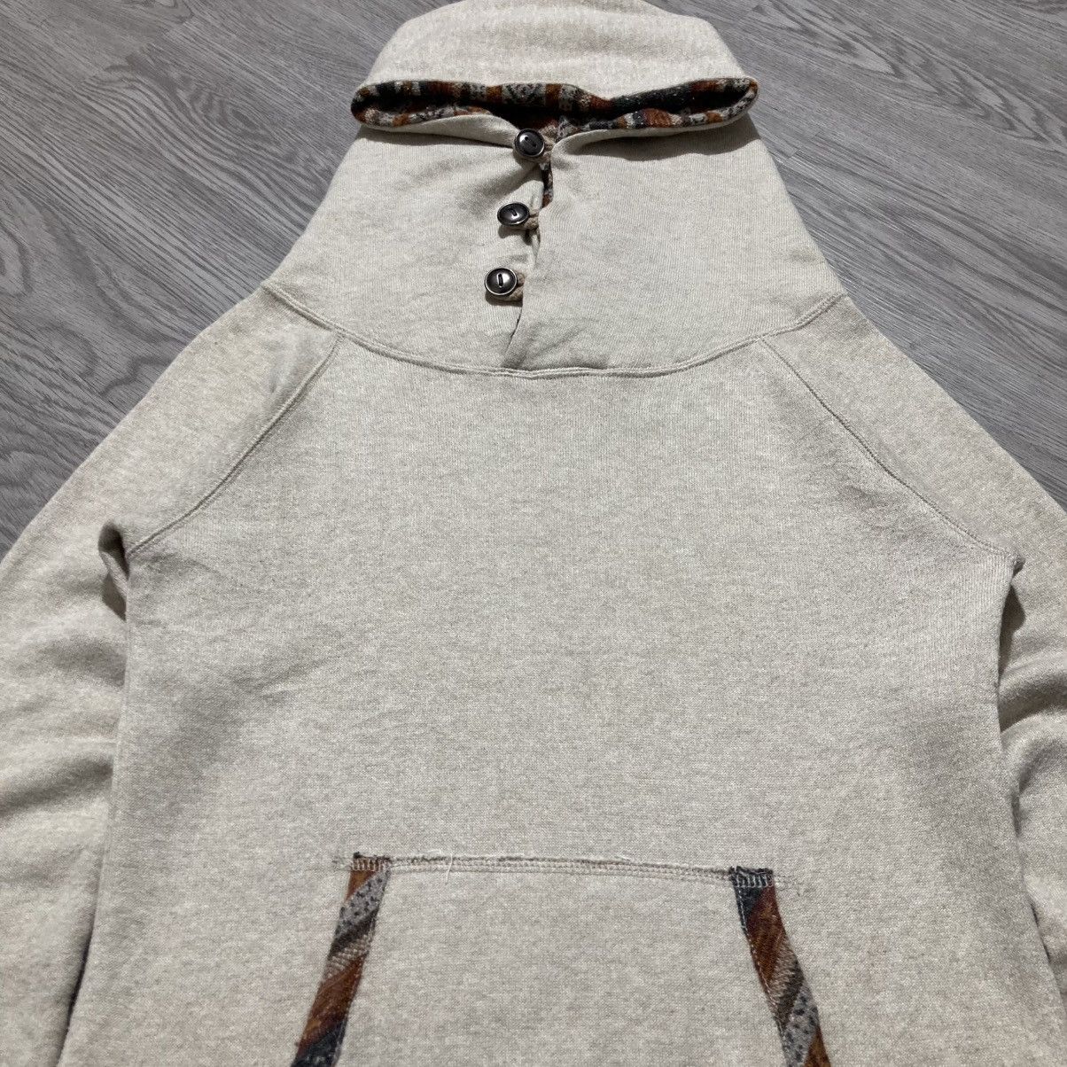 20471120 2000s Back Number Unique Pullover Hoodie Cream Kapital Style Size US S / EU 44-46 / 1 - 4 Thumbnail