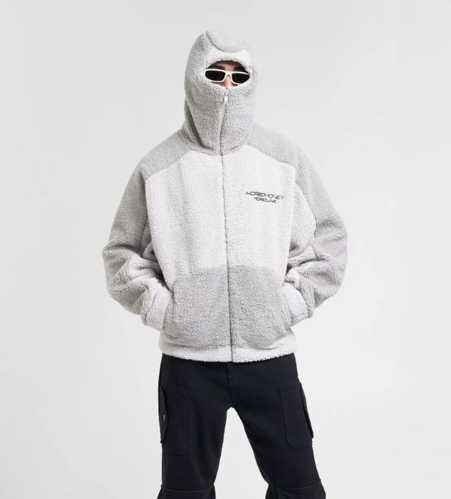 Japanese Brand × Vintage Ninja Fleece Warm Zipper Lamb Wool Jacket Hooded Outwear Y2K Size US L / EU 52-54 / 3 - 6 Thumbnail