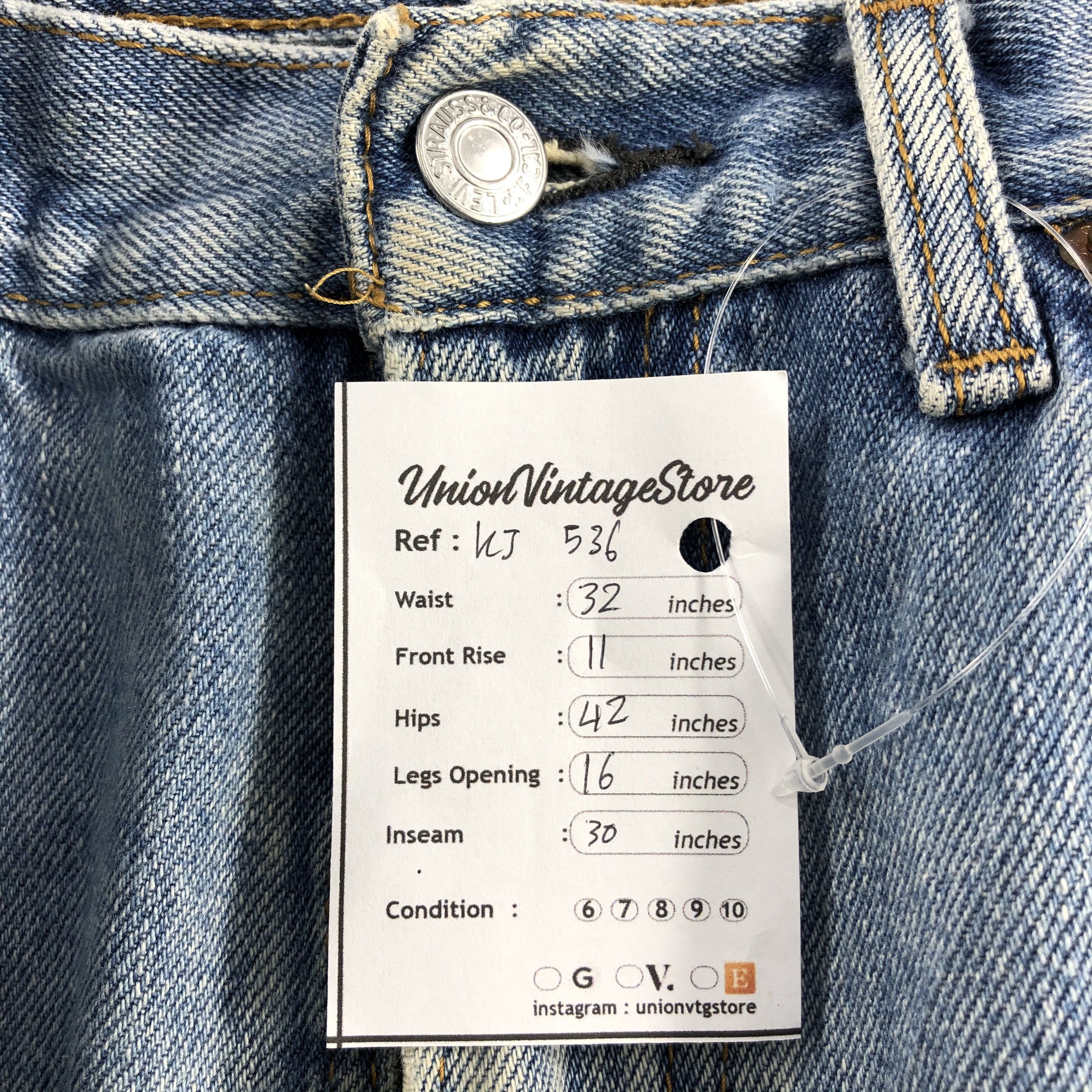 Levi's Vintage Levis 550 Jeans Stone Wash Distressed Hem KJ536 Size US 32 / EU 48 - 13 Thumbnail