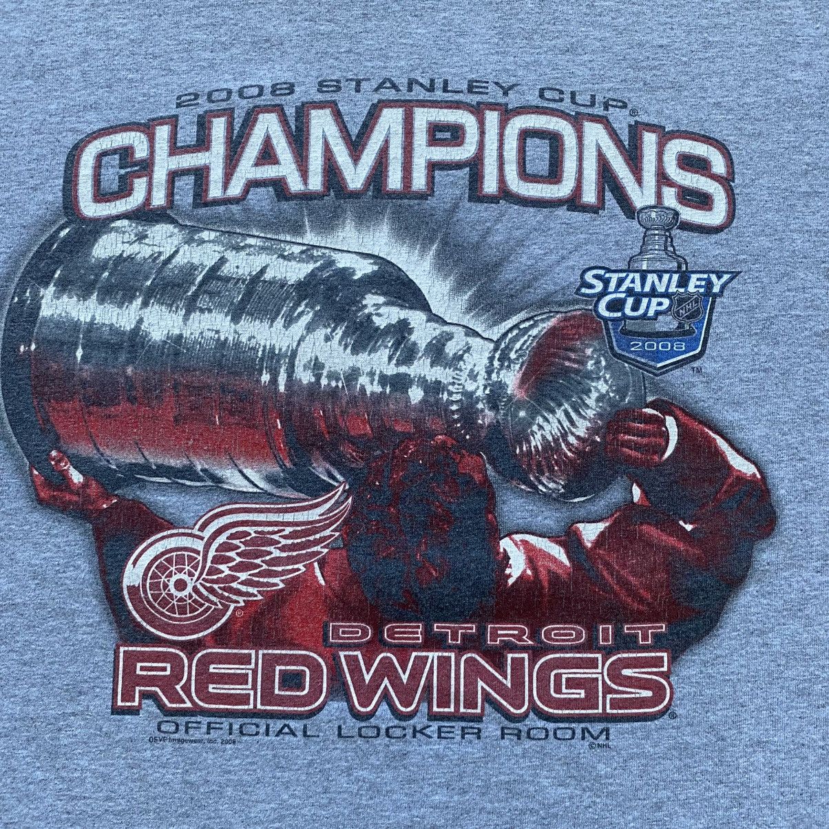 Majestic Vintage 2008 Detroit Red Wings Stanley Cup Champions T Shirt Size US L / EU 52-54 / 3 - 3 Thumbnail