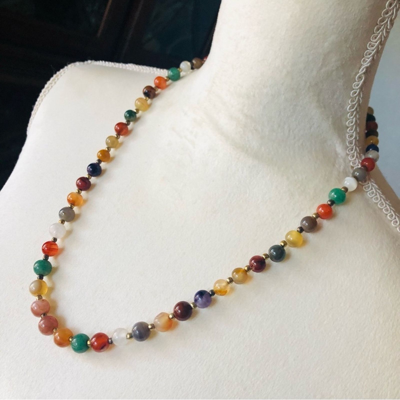 Vintage Vintage hand crafted genuine stone agate necklace Size ONE SIZE - 4 Thumbnail