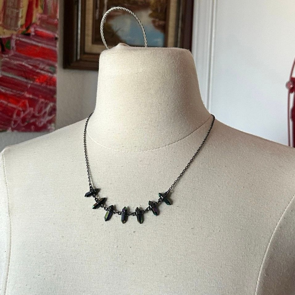 Other black stone pendant necklace, black chain Size ONE SIZE - 1 Thumbnail