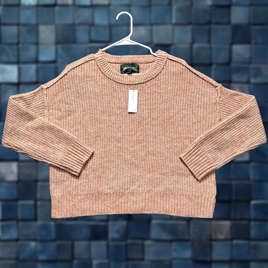 American Eagle Outfitters American Eagle Sweater Women Medium Pink Rose Cropped Relaxed Wool Blend Size M / US 6-8 / IT 42-44 - 1 Thumbnail