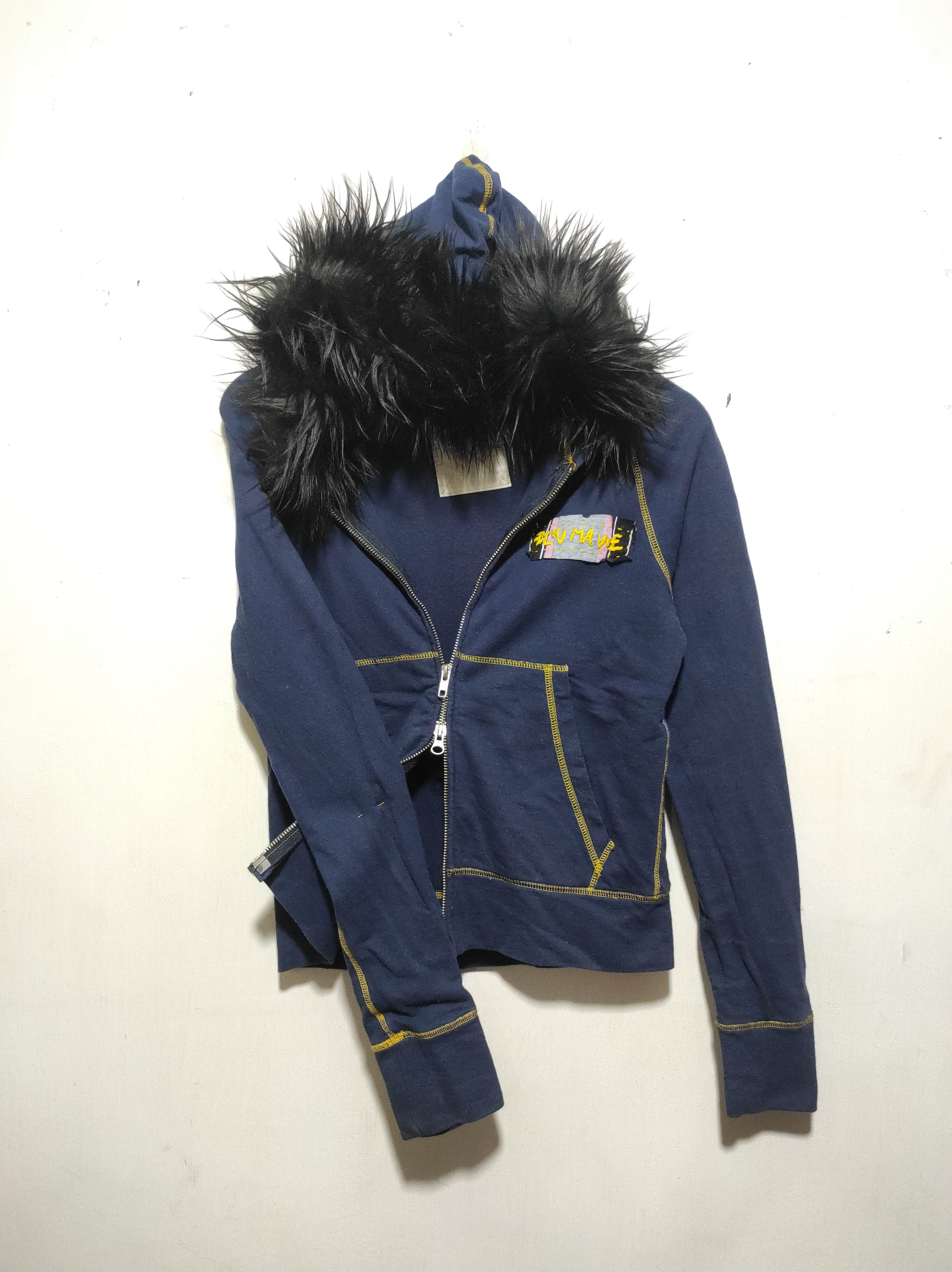 Yasuyuki Ishii Bleu Mavie Double Zip Fur Hoodie Ifsixwasnine Lgb Style Size S / US 4 / IT 40 - 2 Thumbnail