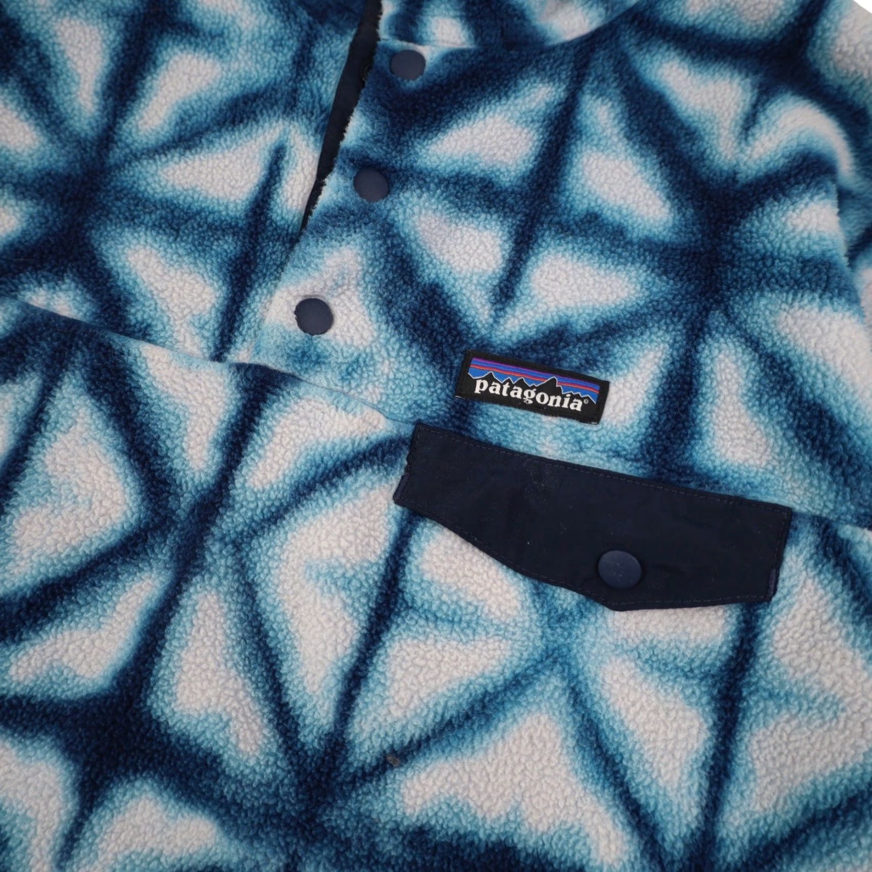 Patagonia VINTAGE Patagonia Syncilla Womens Large Snow Flake Snap T Fleece Sweatshirt Blue Size L / US 10 / IT 46 - 4 Thumbnail