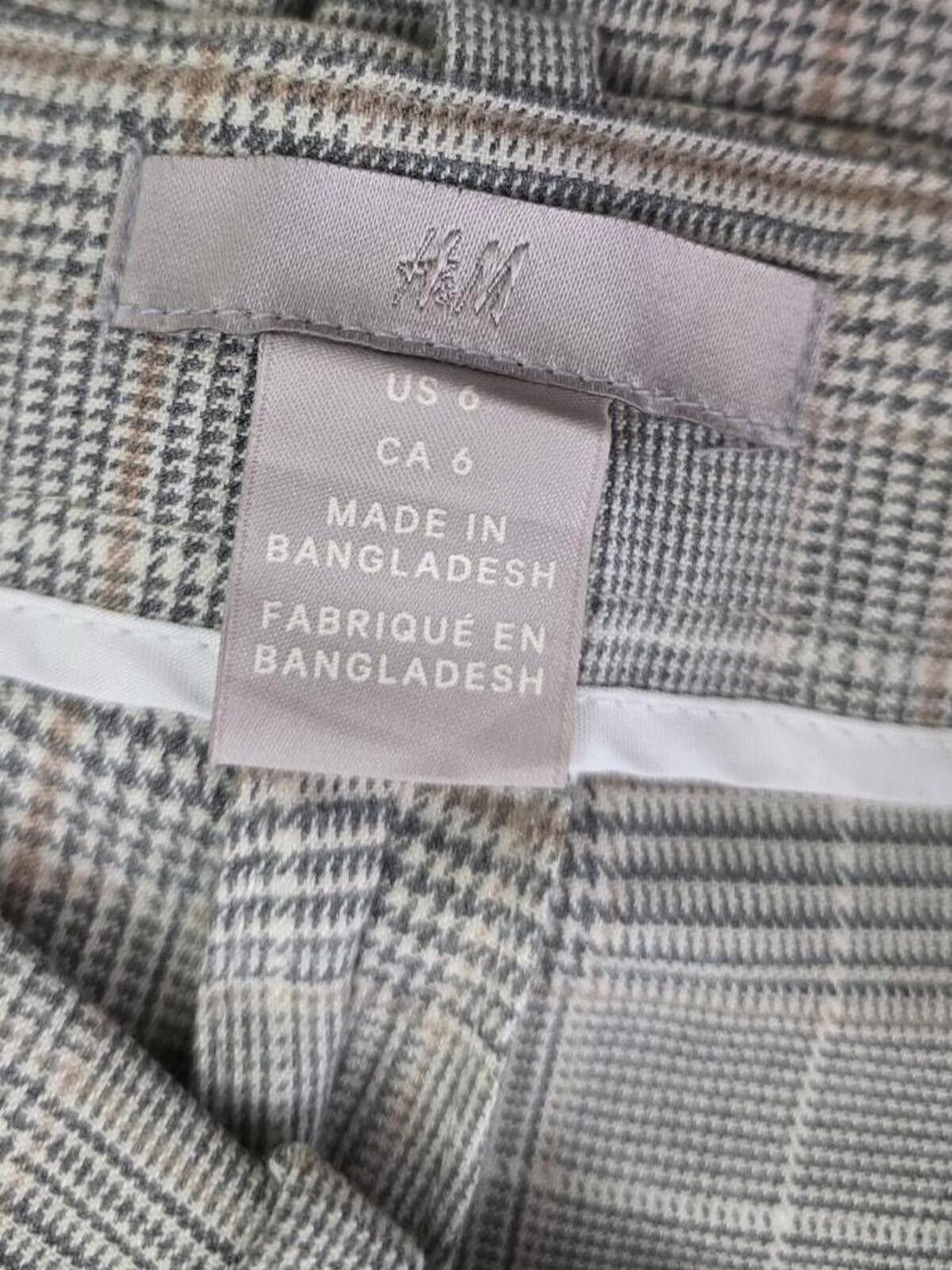 H&M H&M Gray Plaid Dress Pants Size 6 Straight Leg Business Work Size 28" / US 6 / IT 42 - 4 Thumbnail