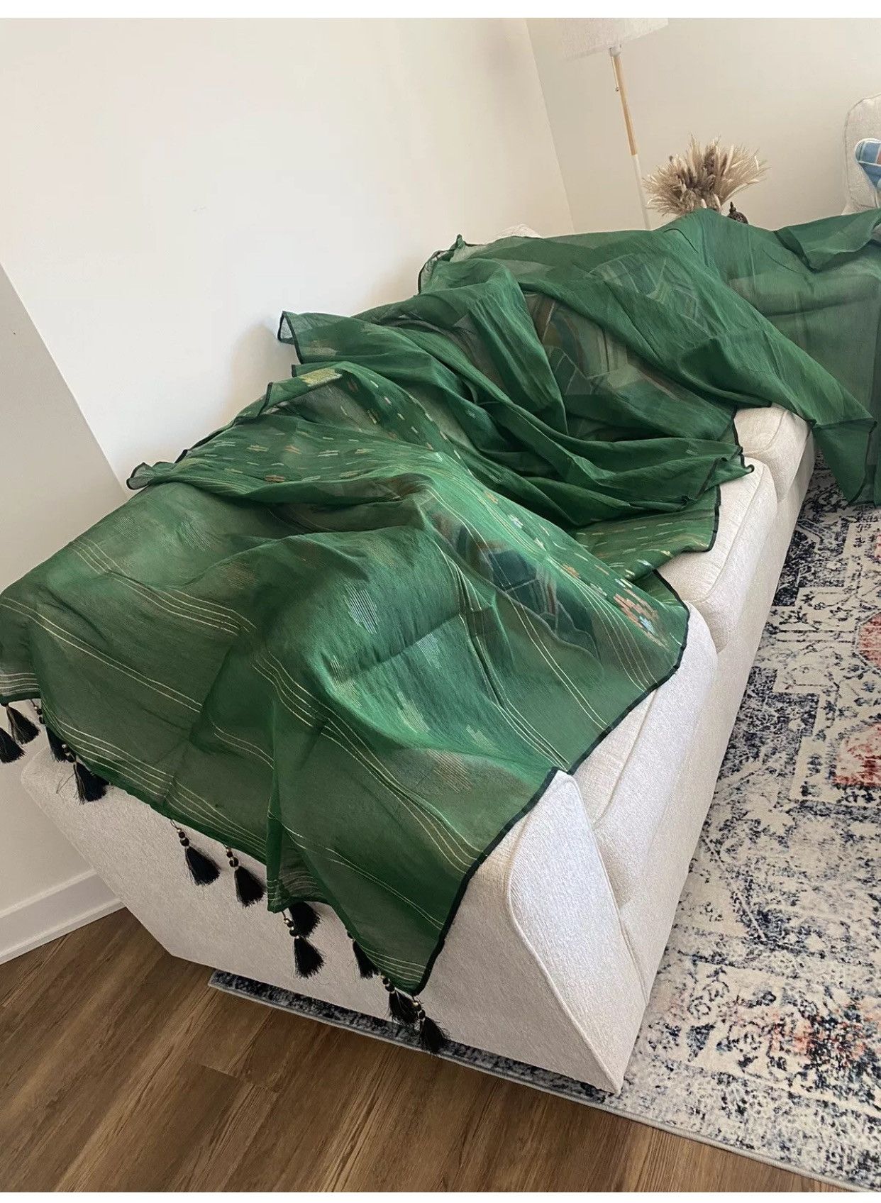 Other Indian Bollywood Saree Jamdani Dhakai 2pc Green saree Size ONE SIZE - 11 Thumbnail