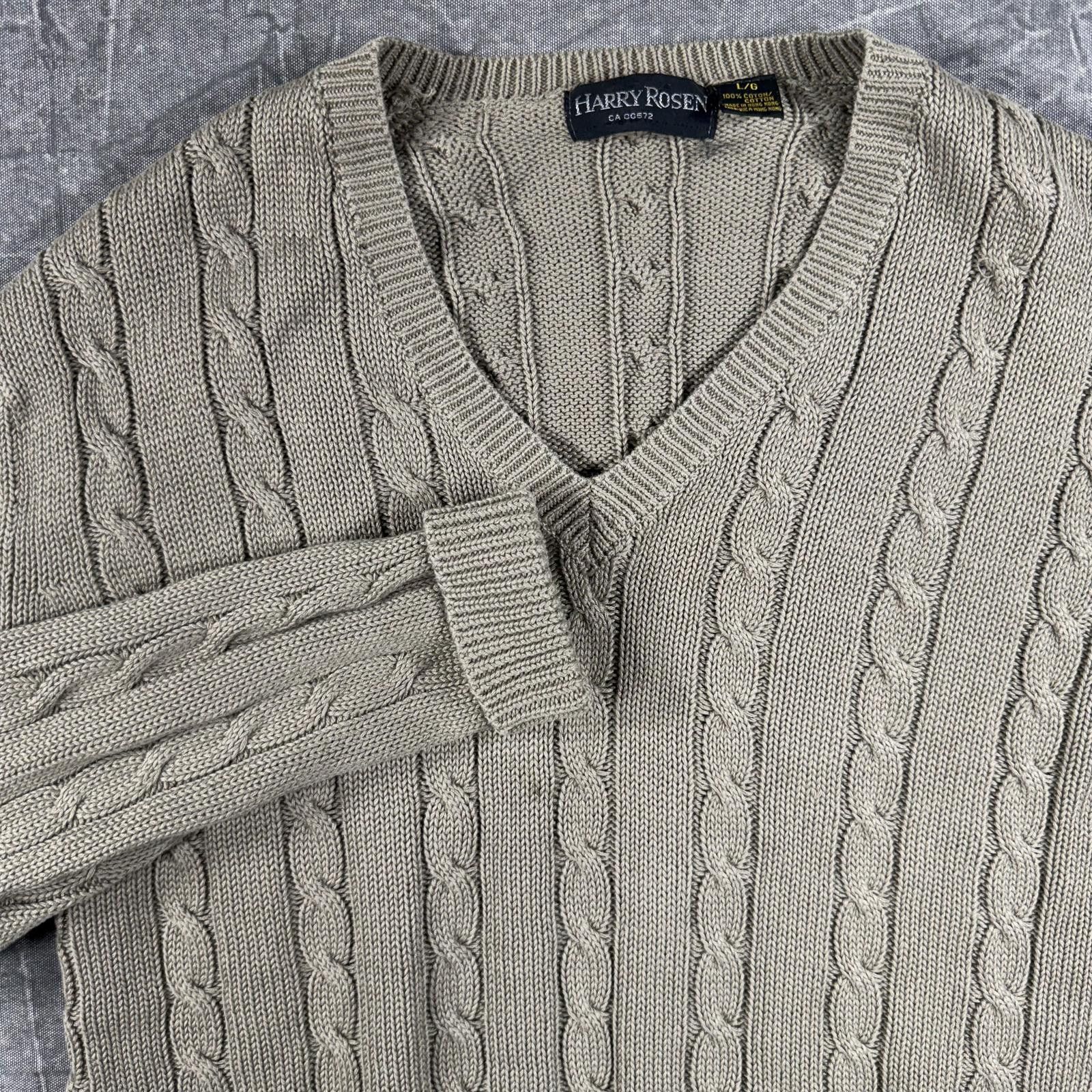 Harry Rosen Harry Rosen Sweater Men's L Brown V-Neck Cotton Knit Size US L / EU 52-54 / 3 - 1 Thumbnail
