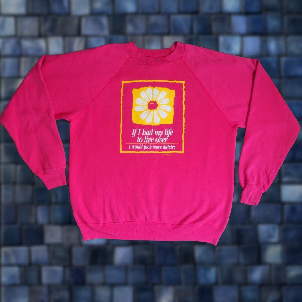 Hanes **VTG 90s Hanes Pink Flower Floral Art USA Pullover Sweatshirt XL** User: VTG 90s Hanes Pink Flower Floral Art USA Pullover Sweatshirt XL Size XL / US 12-14 / IT 48-50 - 1 Thumbnail