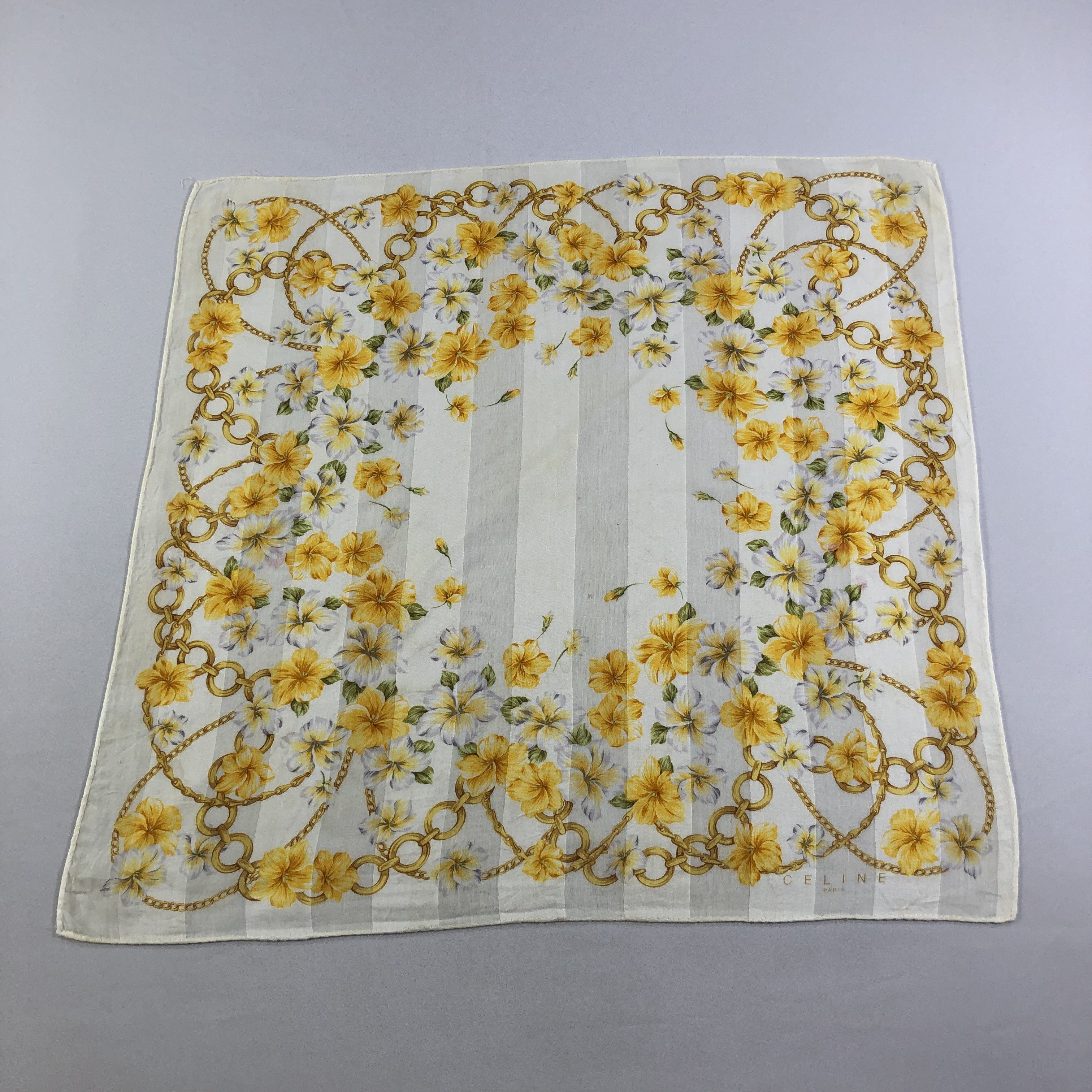 Celine Gold Chains Handkerchief Neckerchief Bandana H1981