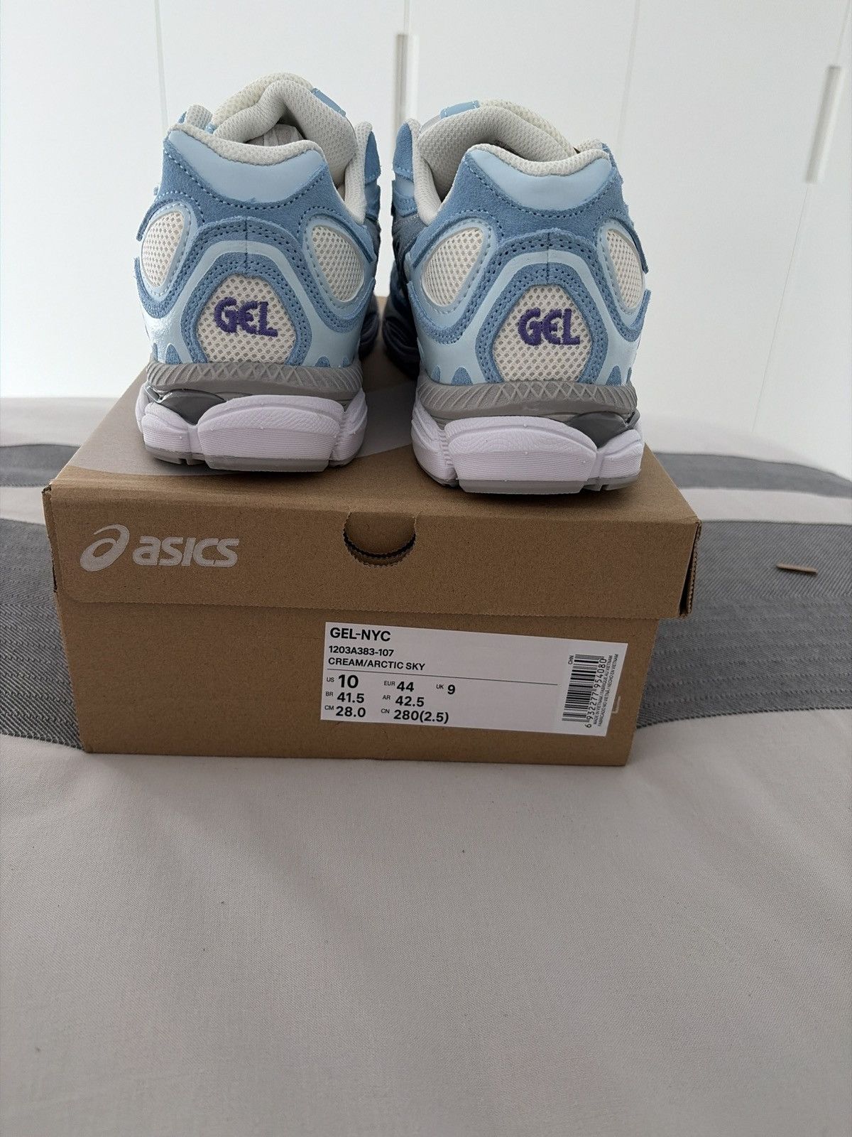 Asics ASIC NYC Cream/Arctic Blue Size US 10 / EU 43 - 6 Thumbnail