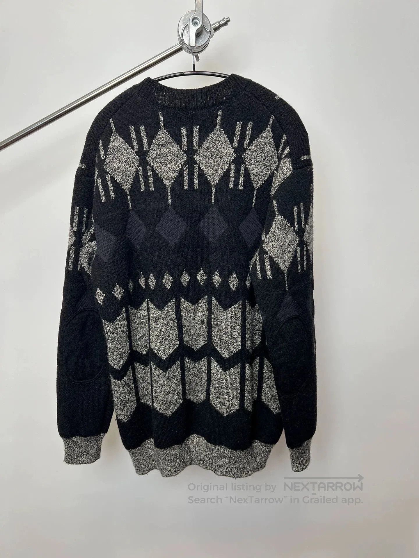 Junya Watanabe Black Geometric Pattern Knit Sweater. Size US L / EU 52-54 / 3 - 6 Thumbnail