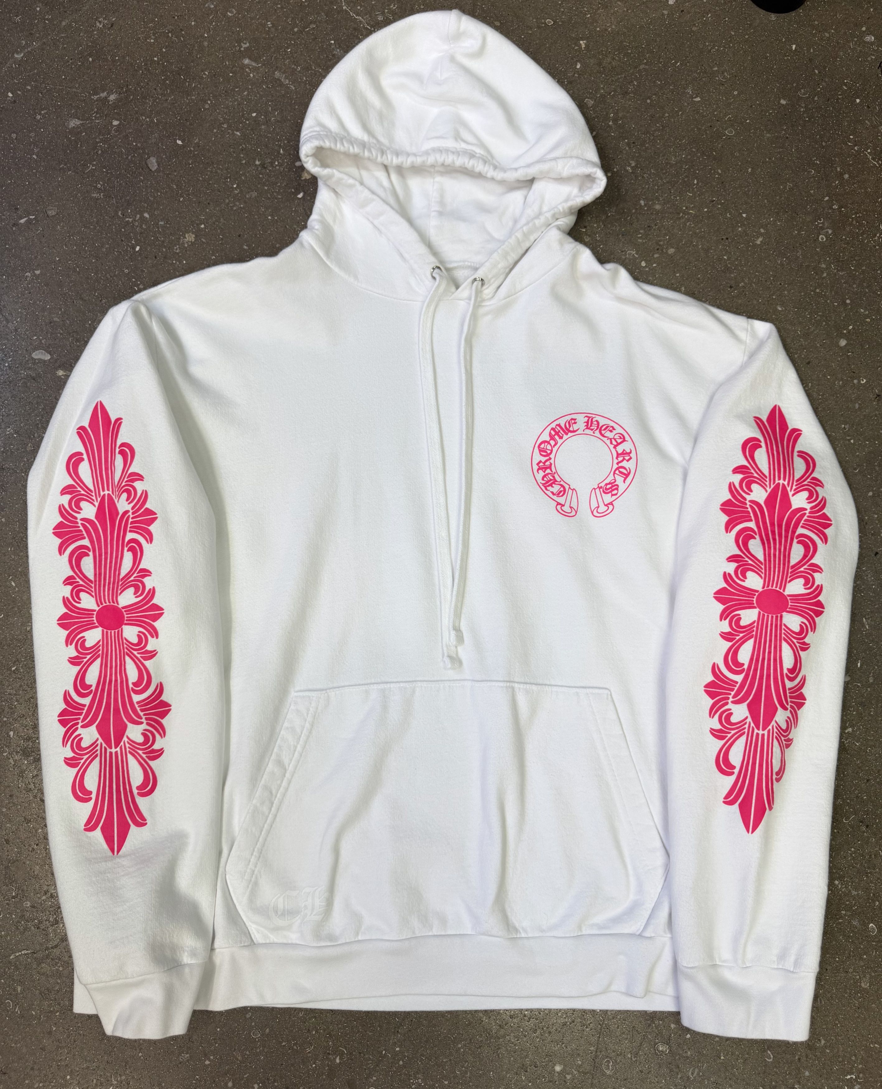 Chrome Hearts Chrome Hearts pink blue horseshoe hoodie | Grailed