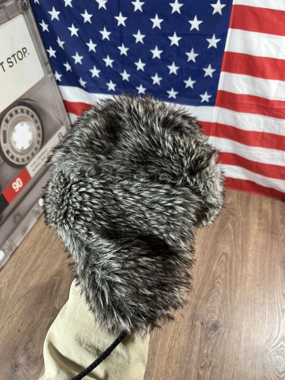 Japanese Brand Vintage Fuzzy Mohair Ushanka Drill Hat Y2k Size ONE SIZE - 2 Thumbnail