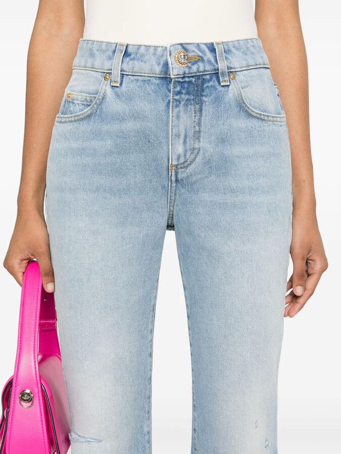 Balmain o1s1wg111025 Flared Jeans in Blue Size 28" / US 6 / IT 42 - 4 Thumbnail