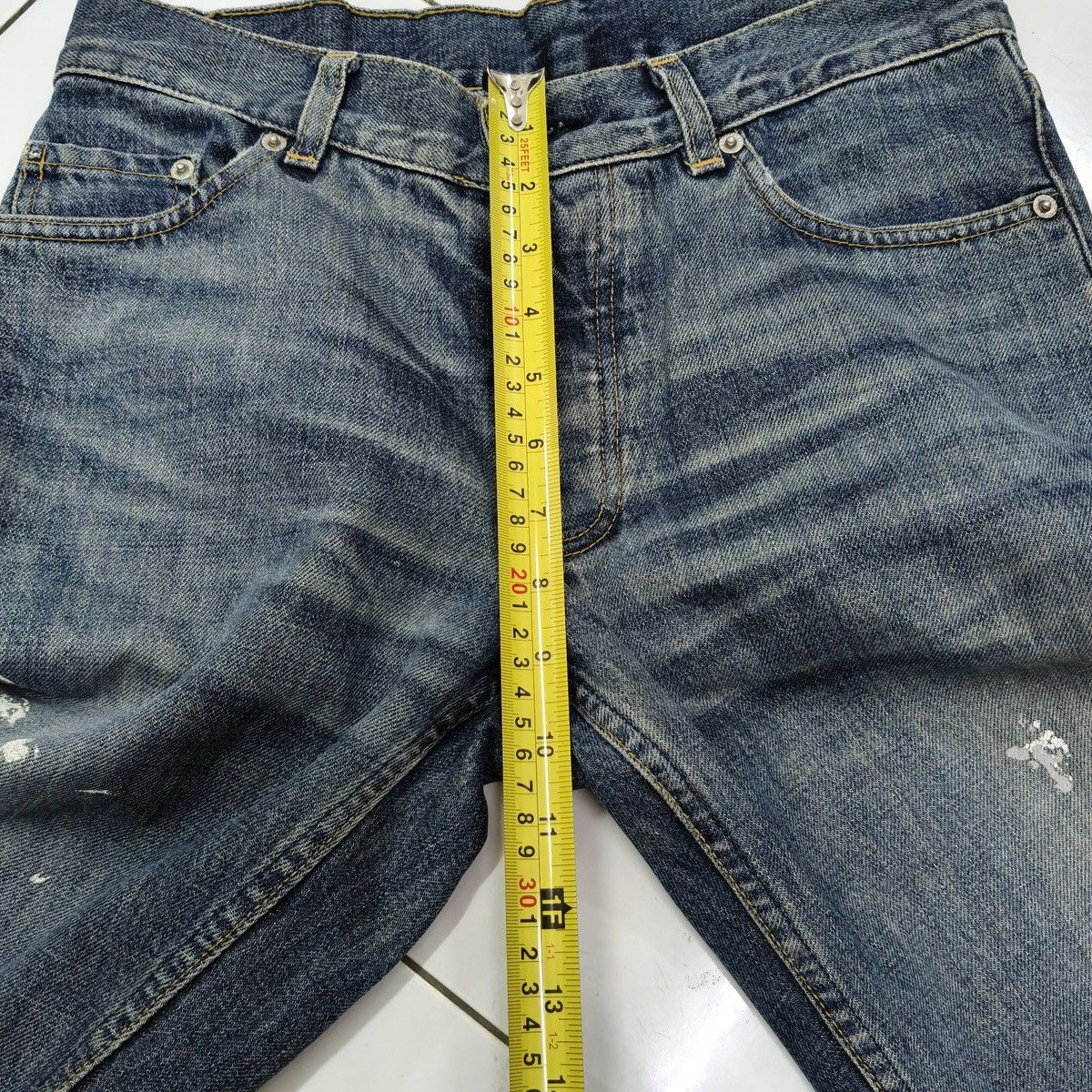Helmut Lang Vintage Y2K Helmut Lang Paint Splatter Classic Cut Jeans Size US 29 - 16 Thumbnail