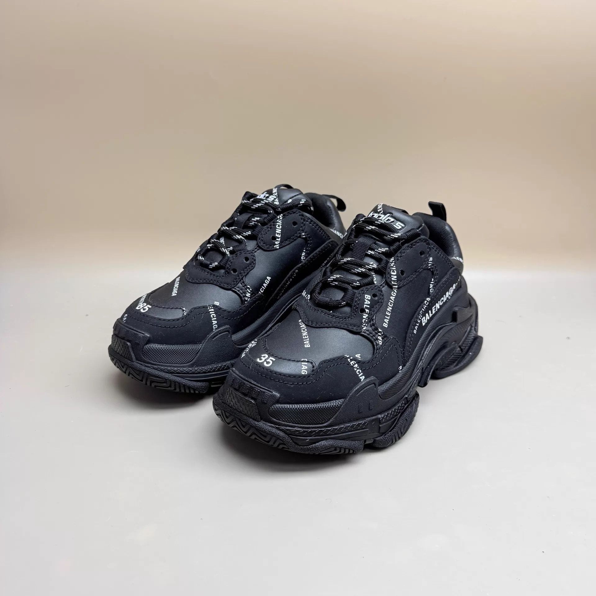 Balenciaga Balenciaga Triple S Black White Allover Print 35 (New) Size US 4.5 / IT 34.5 - 1 Thumbnail