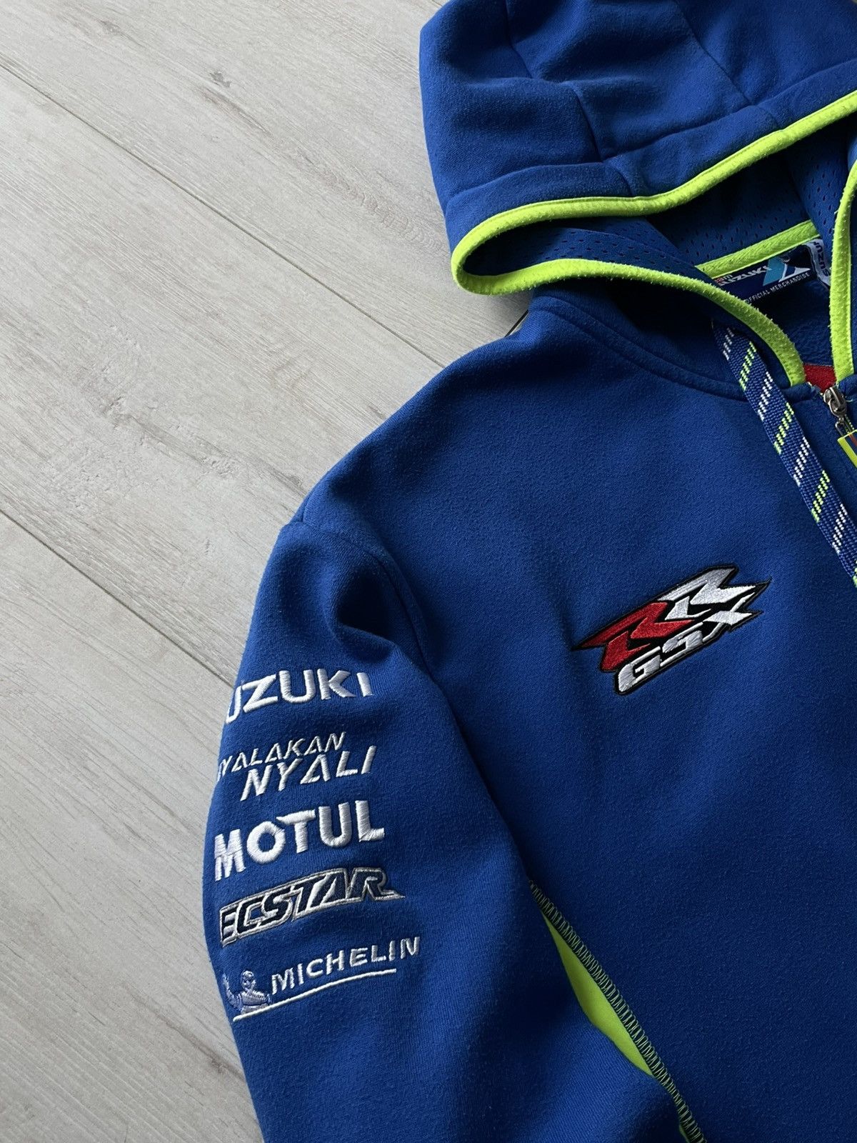 Other Vintage Y2K Suzuki Racing Zip Hoodie Michelin 00’s Blue RARE Size US XL / EU 56 / 4 - 7 Thumbnail