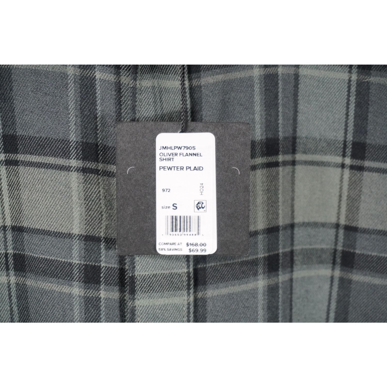 Joe's JOE’S Jeans Oliver Flannel Shirt Mens Pewter Plaid Button Up Size US S / EU 44-46 / 1 - 4 Thumbnail