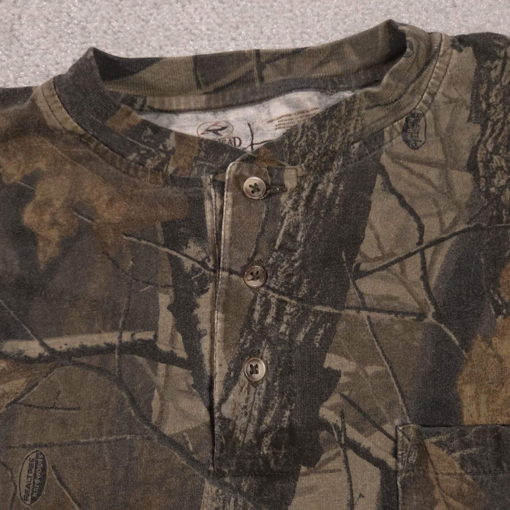 Vintage RedHead Henley Shirt Mens XL Brown Camo Pocket Tee Long Sleeve Hunting Outdoor Size US XL / EU 56 / 4 - 5 Thumbnail