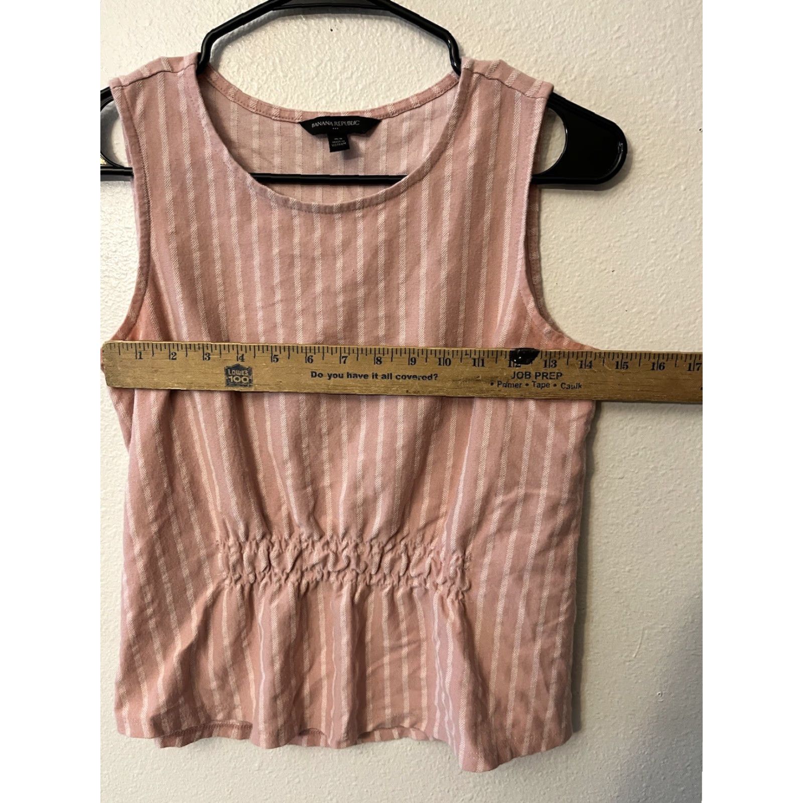 Banana Republic VINTAGE Banana Republic Women’s Tank Top XS Pink Striped Sleeveless Cotton Basic 2010s Women Size XS / US 0-2 / IT 36-38 - 5 Thumbnail