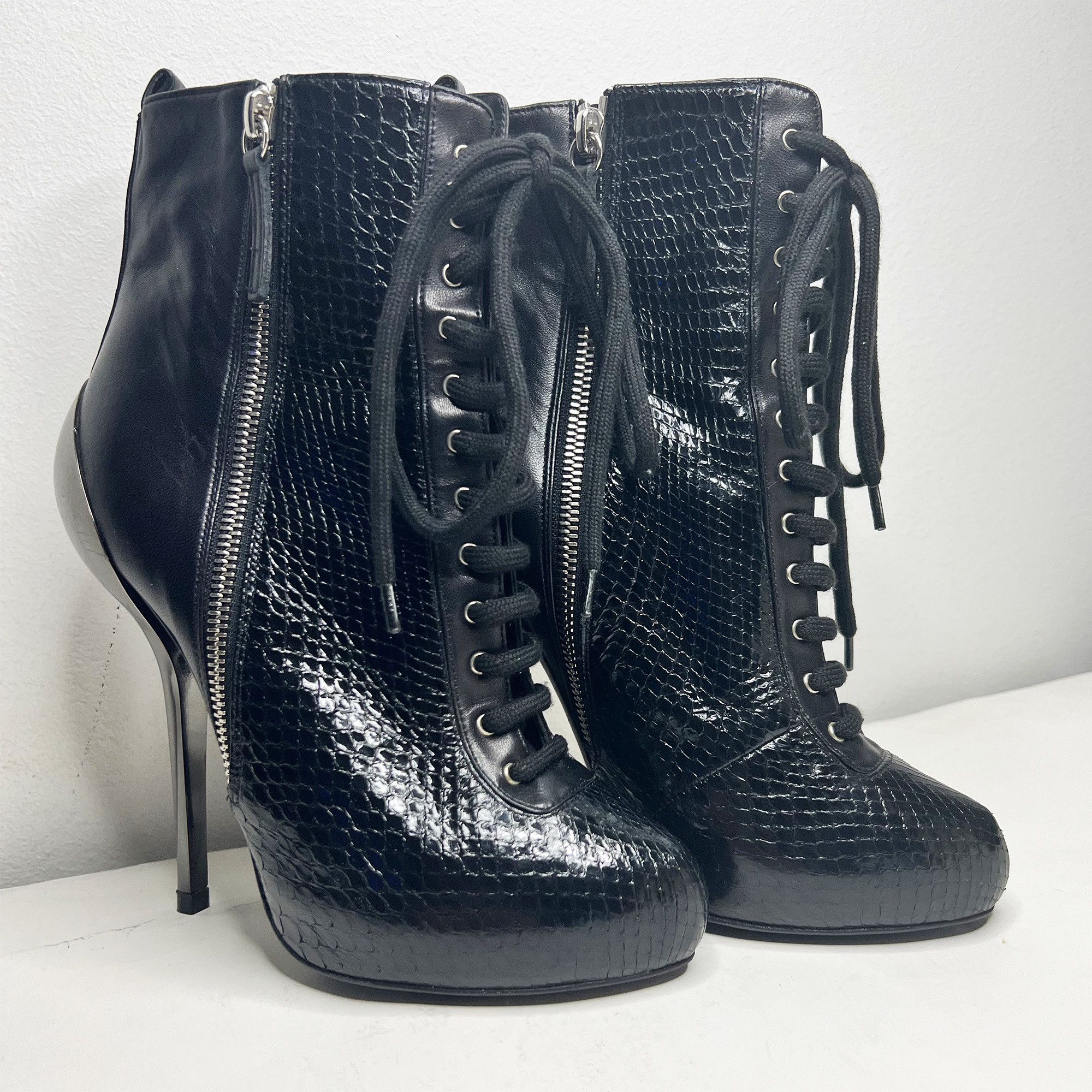 Giuseppe Zanotti PR $ 2200 Lizard Boots High Heel Size US 7 / IT 37 - 2 Thumbnail