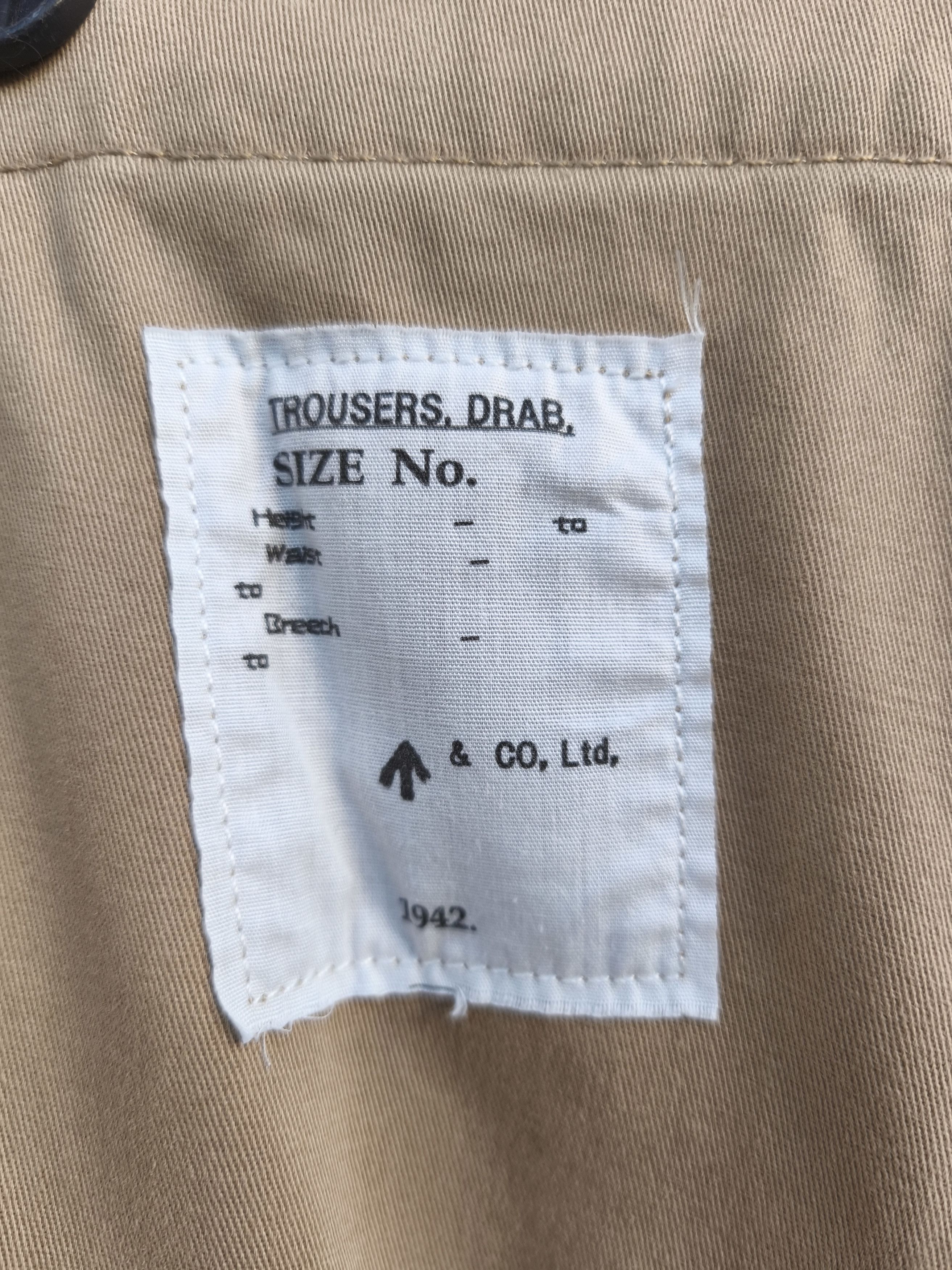 Vintage Vintage 1942 WW2 British Army Windproof Trousers, Drab Baggy Size US 36 / EU 52 - 9 Thumbnail