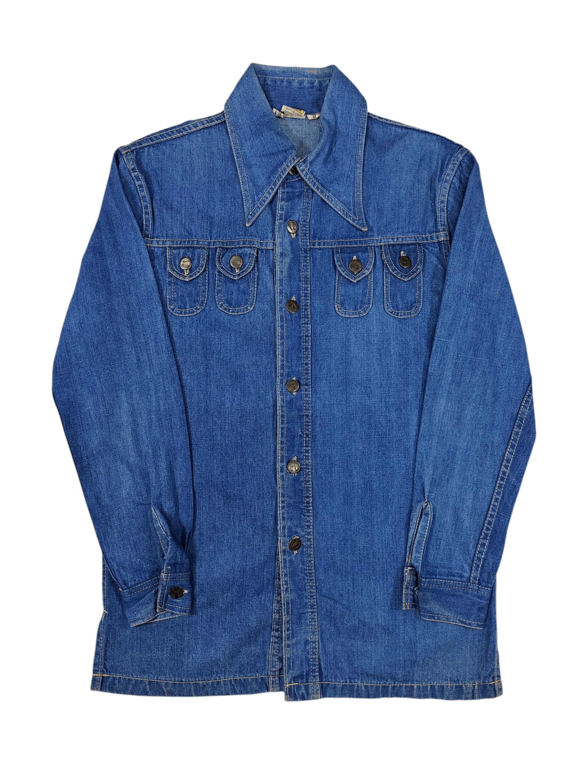 Hang Ten 80s Hang Ten- Sanforized Denim Shirt Western Workwear Size US M / EU 48-50 / 2 - 1 Thumbnail