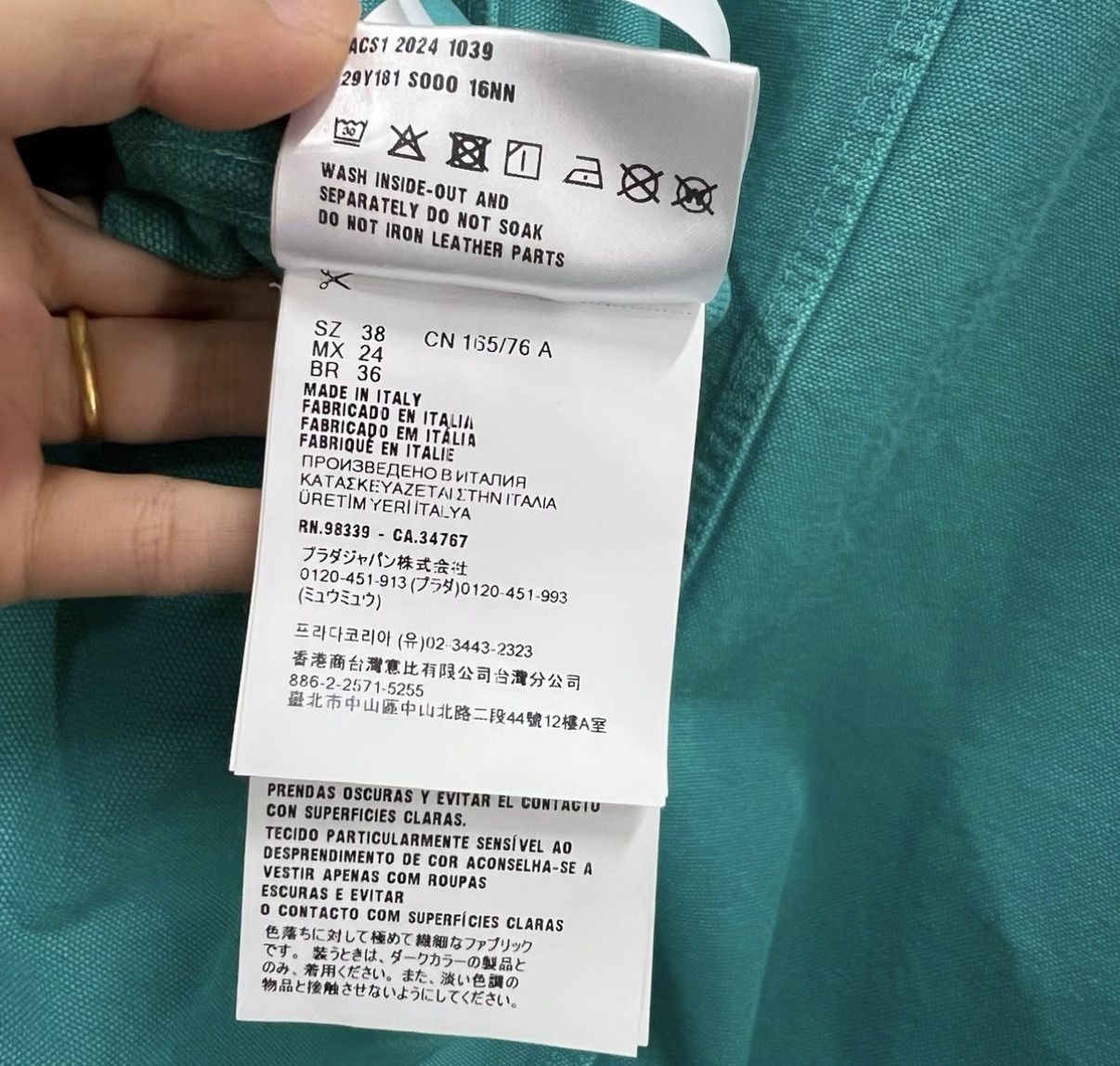 Prada Prada Teal Canvas Cargo Jacket J41 Size XS / US 0-2 / IT 36-38 - 4 Thumbnail