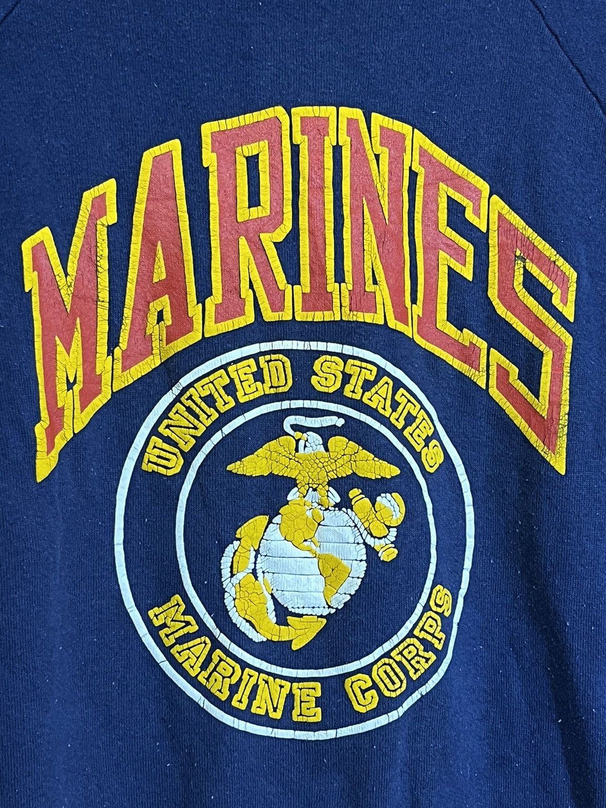Vintage GRAIL🔥VINTAGE 90s US MARINE BIG LOGO PULLOVER SWEATSHIRT Size US L / EU 52-54 / 3 - 3 Thumbnail