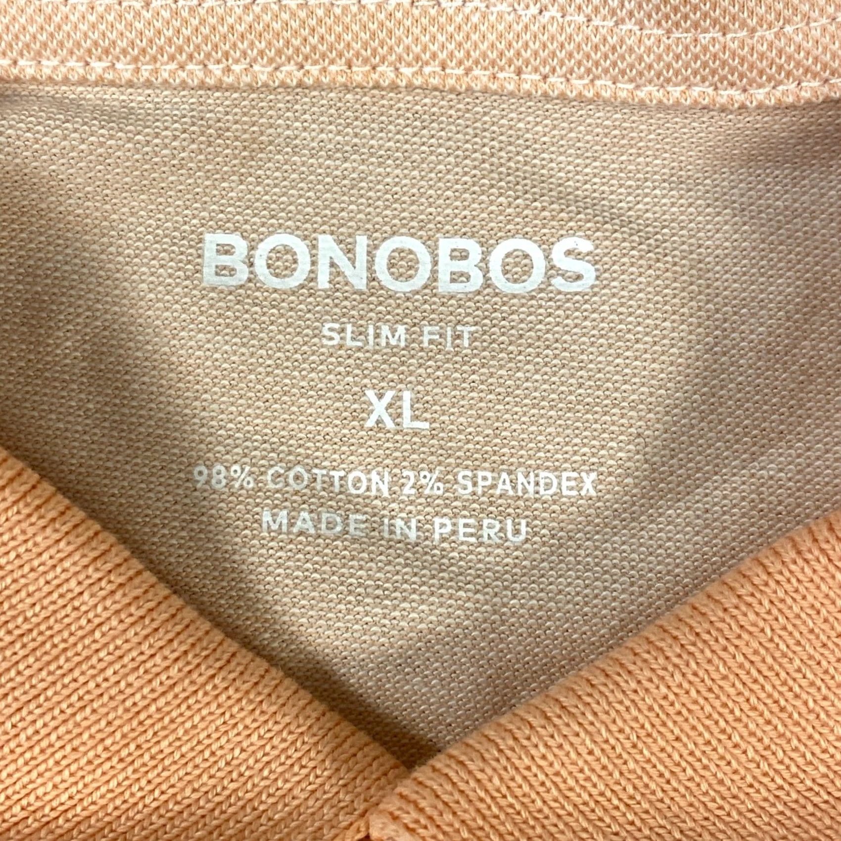 Bonobos Bonobos Slim Fit Polo Shirt Peach XL Cotton Logo Tipped Slim Casual Men Size US XL / EU 56 / 4 - 3 Thumbnail