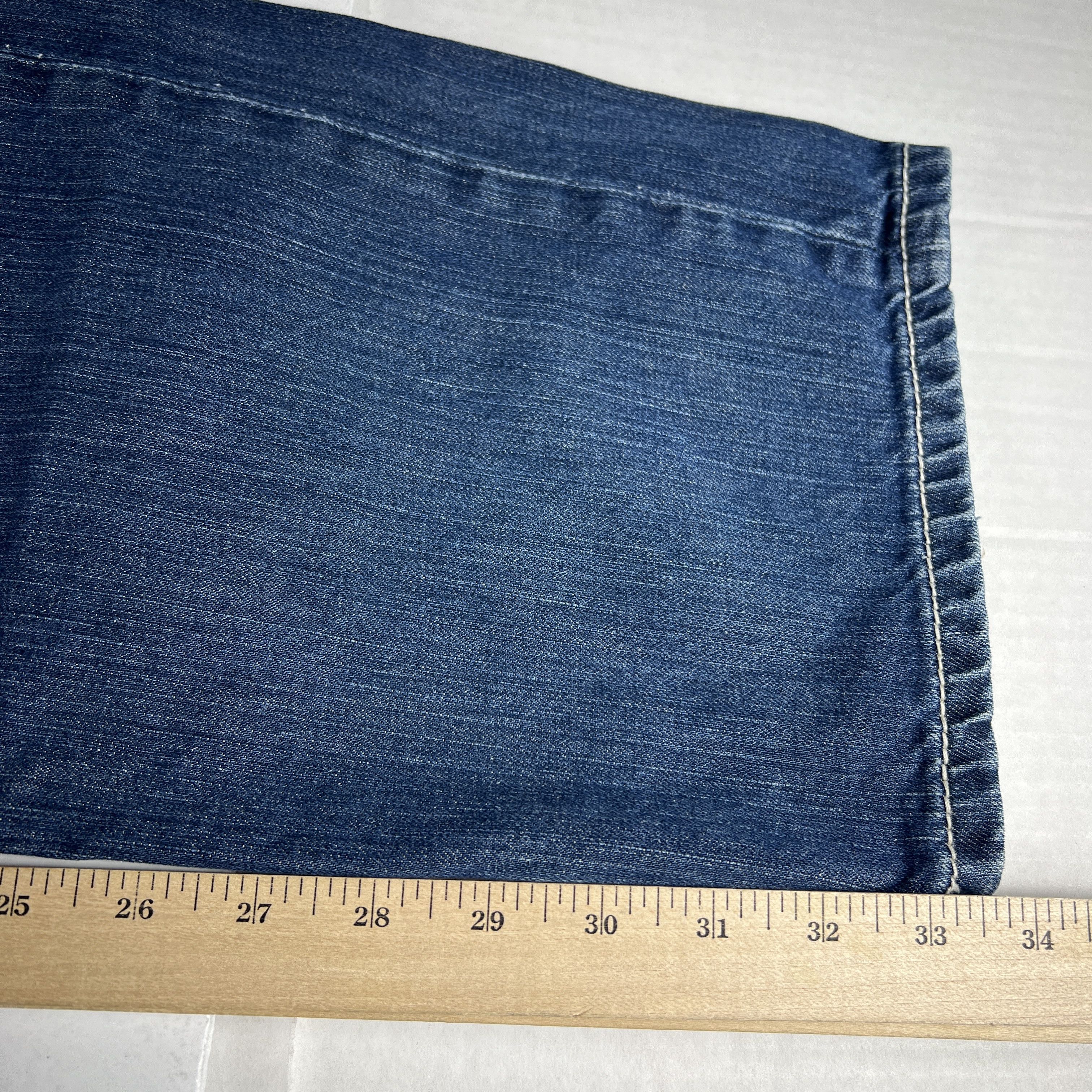 BKE BKE Jeans Long Derek Straight Blue Faded Whisker Denim Size US 37 - 18 Thumbnail