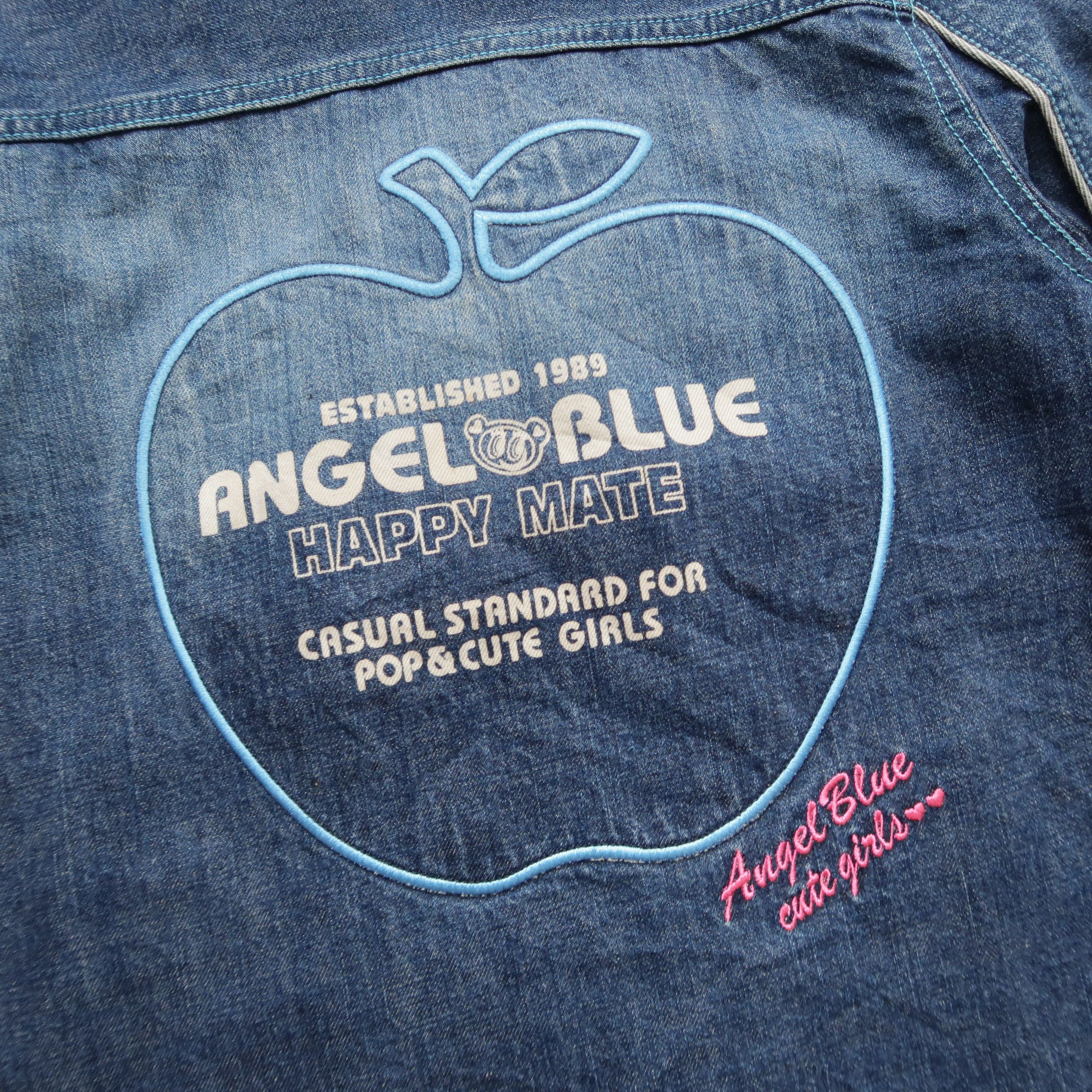 Japanese Brand Vintage Angel Blue Apple Double Breasted Jacket Size US M / EU 48-50 / 2 - 14 Thumbnail