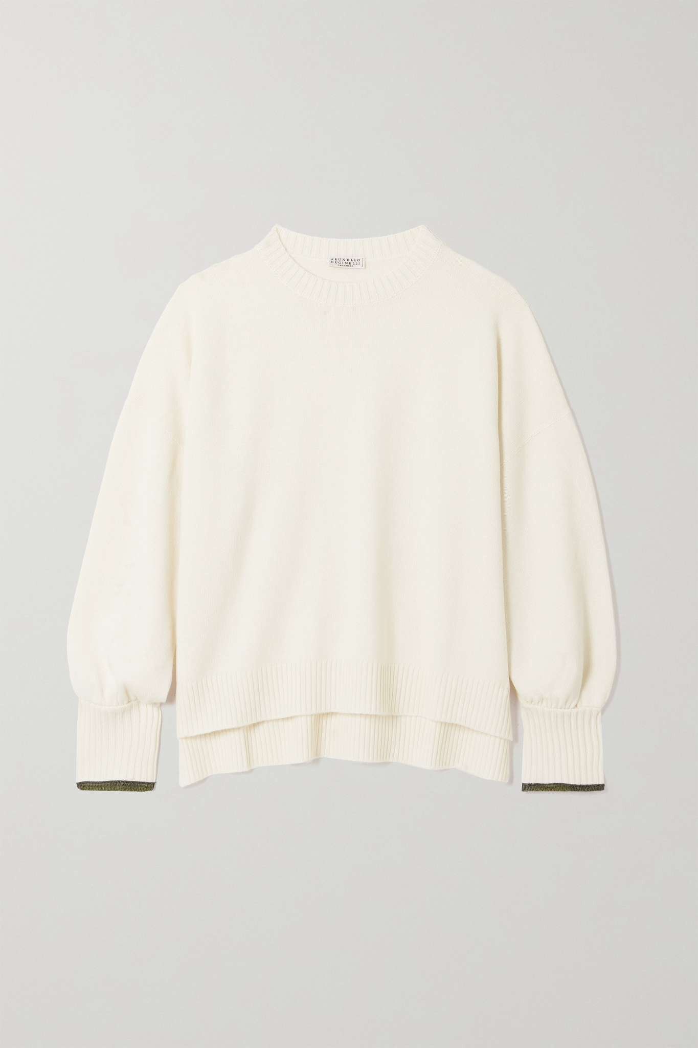 Brunello Cucinelli o1y0825 Crewneck Sweater in White Size S / US 4 / IT 40 - 1 Thumbnail