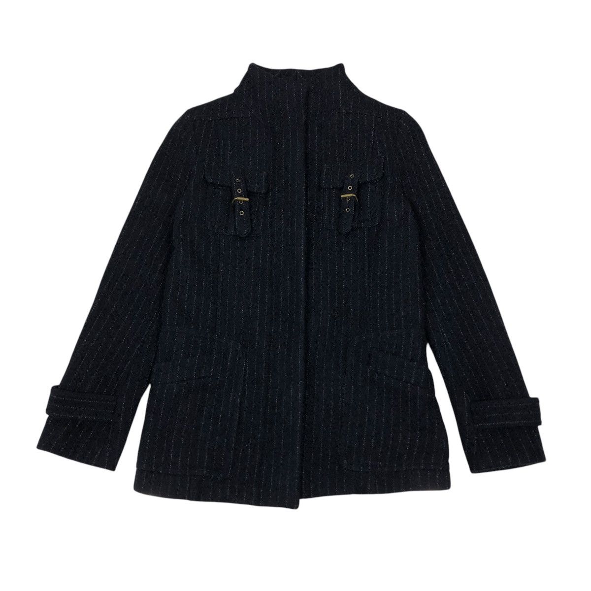 Japanese Brand 🔥VINTAGE BIKER JACKET STRIPED HICKORY MATIERES ISSEY MIYAKE Size US S / EU 44-46 / 1 - 1 Thumbnail