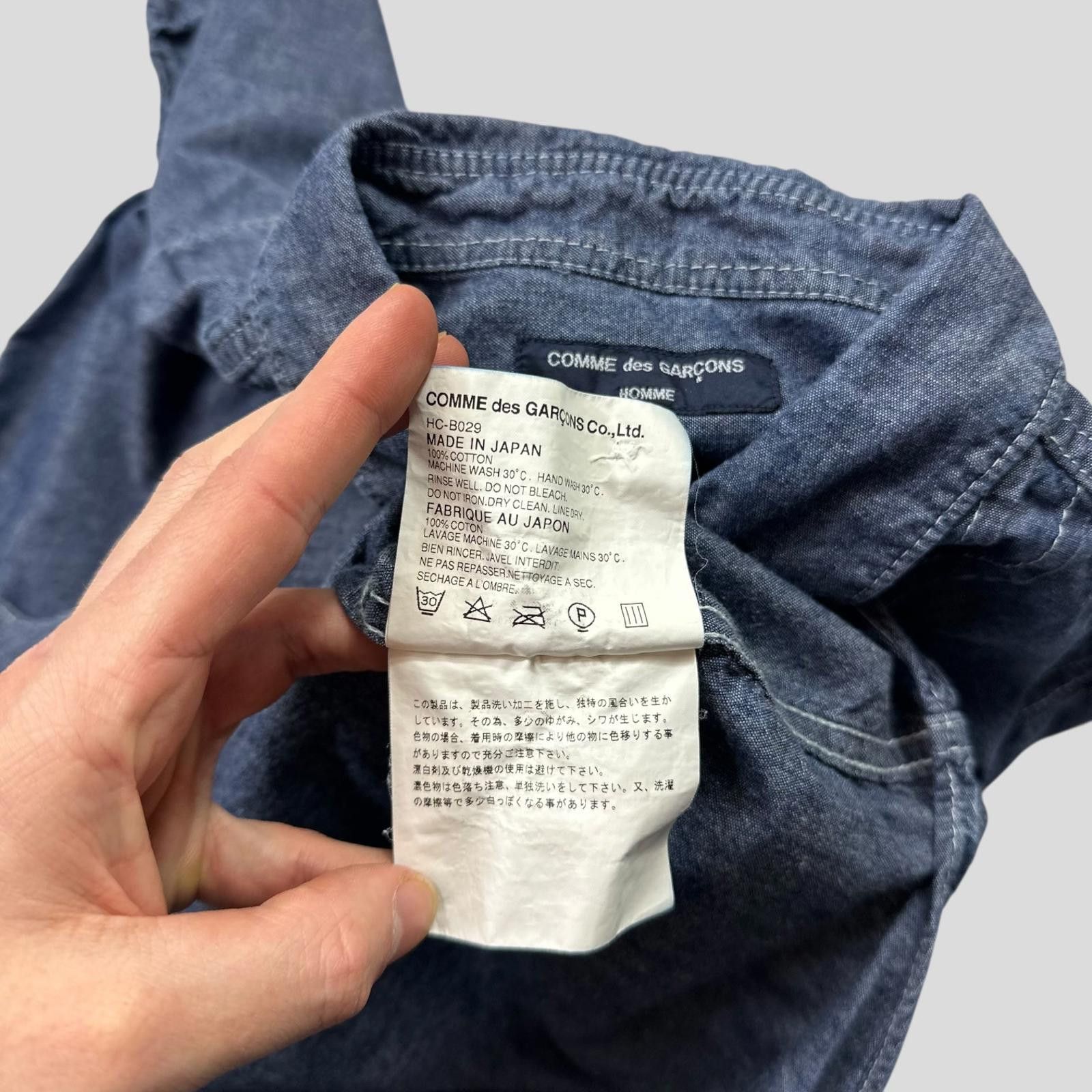 Comme des Garcons Comme Des Garçons Homme 2008 Pleated Indigo Cotton Shirt - S Size US S / EU 44-46 / 1 - 5 Thumbnail