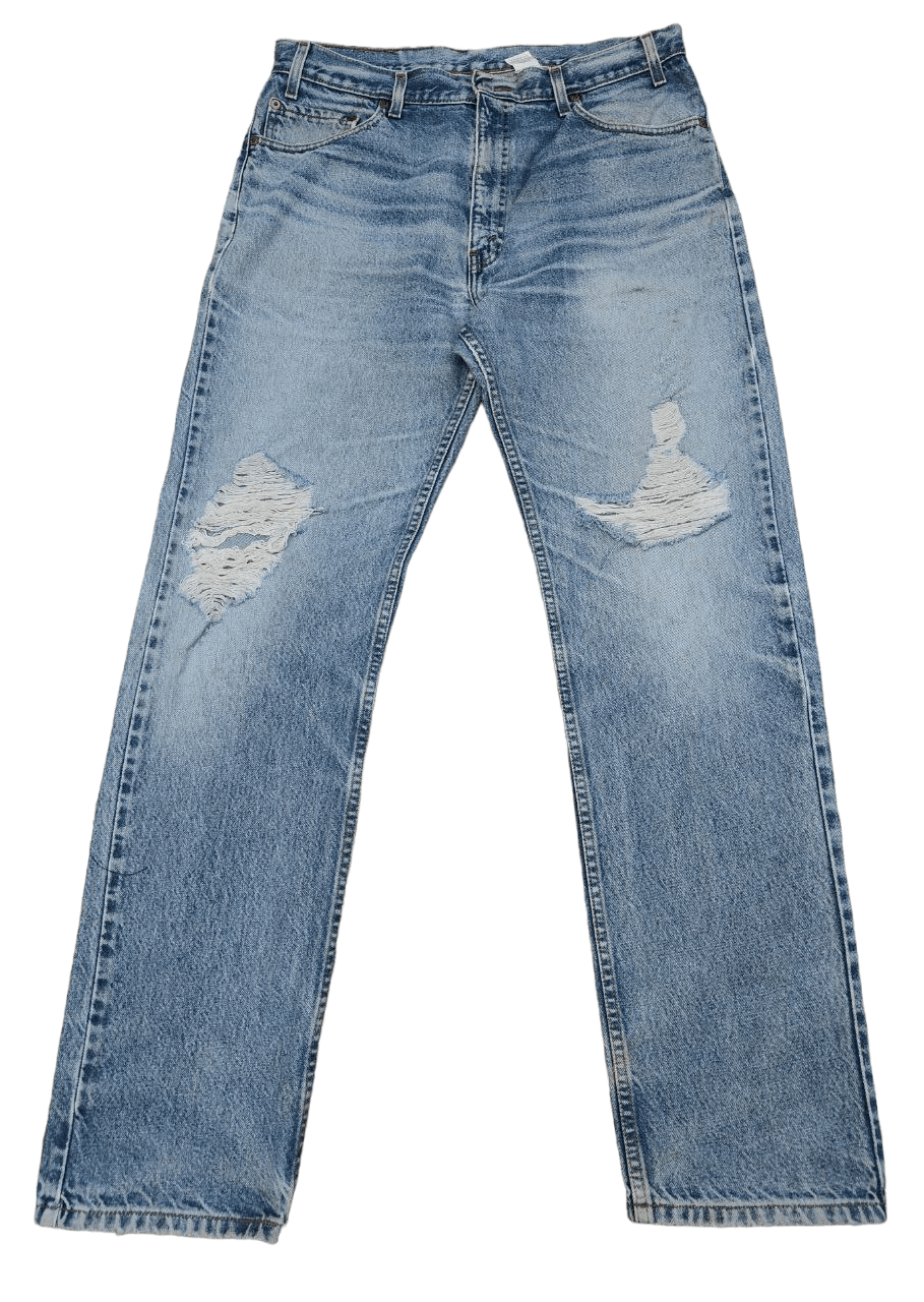 image of 80's Vintage Levis 505 Distressed Denim in Blue, Men's (Size 35)