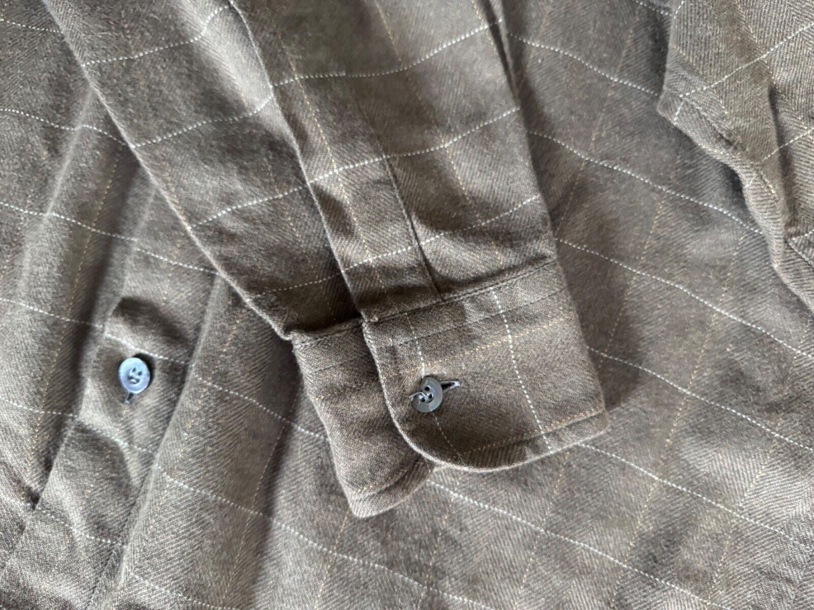 Ermenegildo Zegna Ermenegildo Zegna Button Down Shirt Brown White Men Size S Size US S / EU 44-46 / 1 - 7 Thumbnail