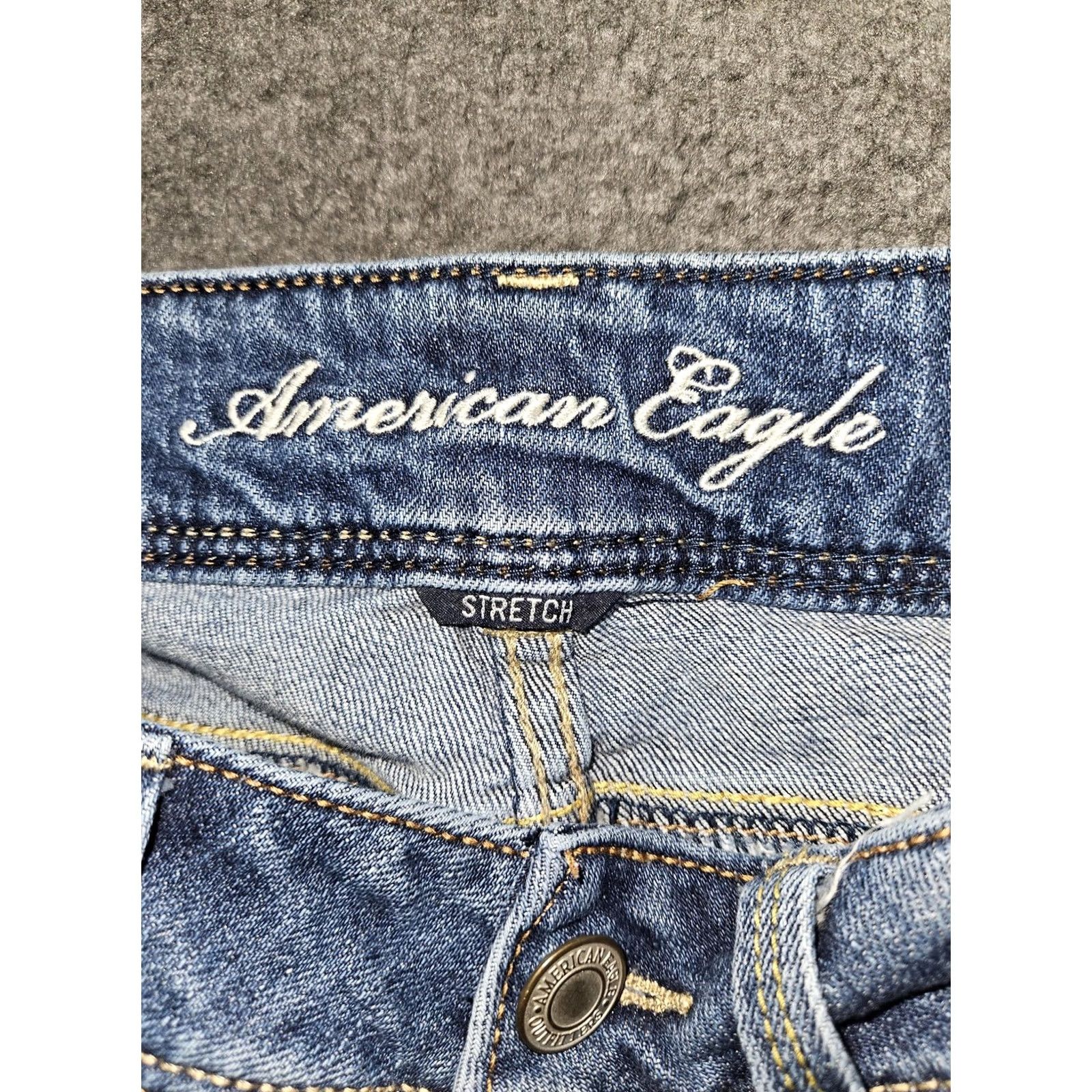 Vintage VINTAGE? No. American Eagle Jeans Womens Slim Bootstretch Distressed 5-Pocket Denim Bootcut Blue Medium 90s City Preppy Womens Size 28" / US 6 / IT 42 - 2 Thumbnail