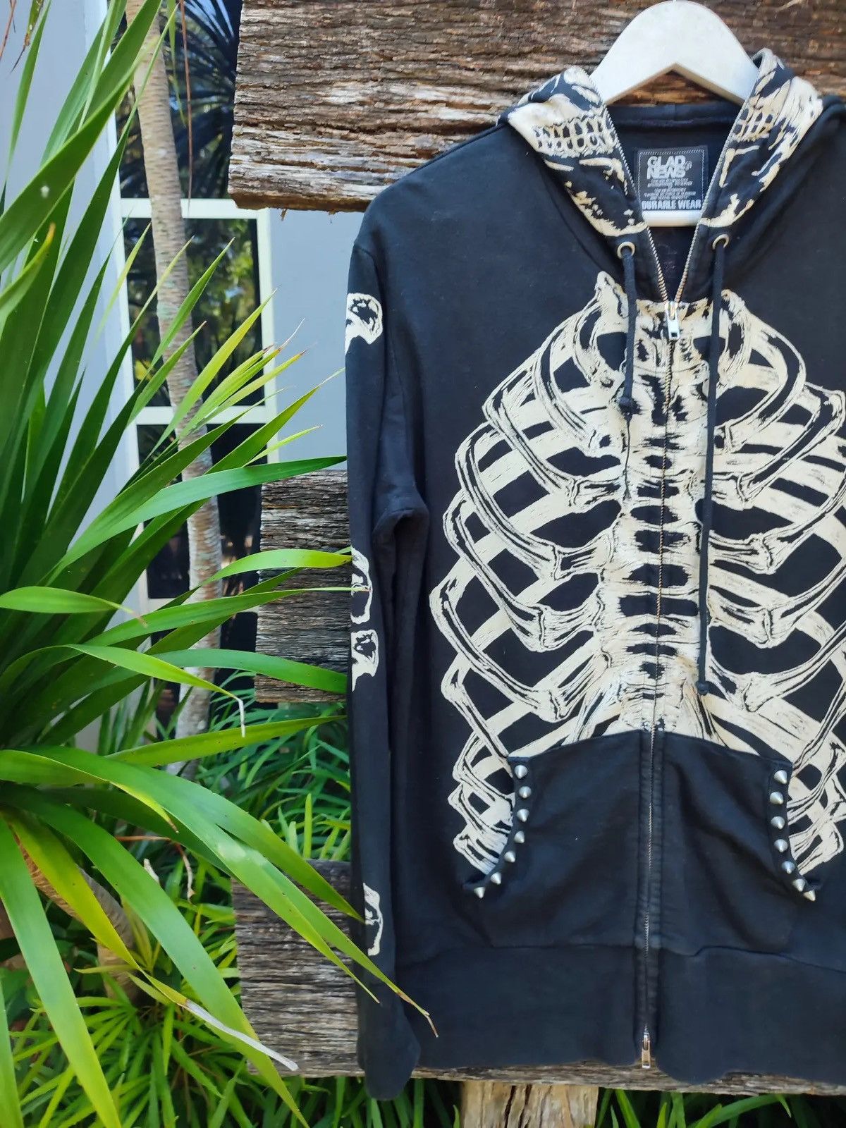 Japanese Brand Glad News “X-Ray Vision” Skeleton Full-Zip Hoodie Size US M / EU 48-50 / 2 - 8 Thumbnail