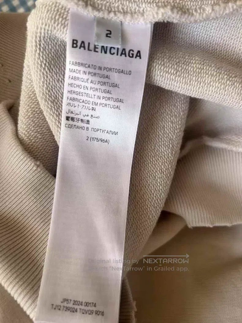 Balenciaga Balenciaga Beige Hooded Sweatshirt Size US M / EU 48-50 / 2 - 4 Thumbnail