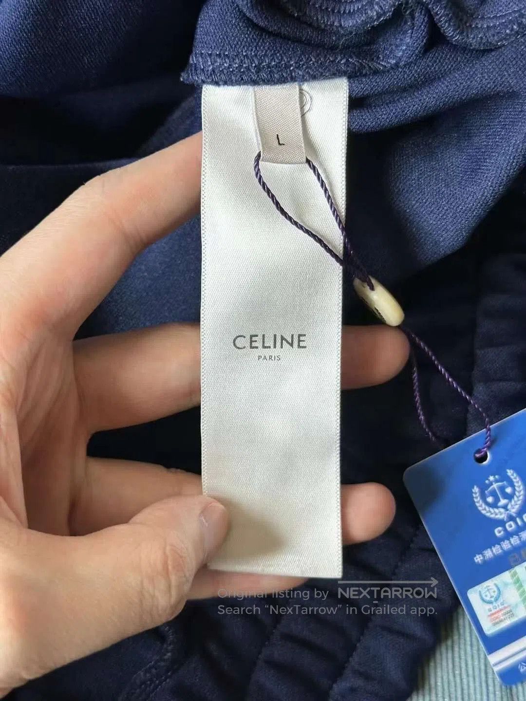 Celine CELINE Blue Hooded Cropped Jacket| Size L / US 10 / IT 46 - 4 Thumbnail