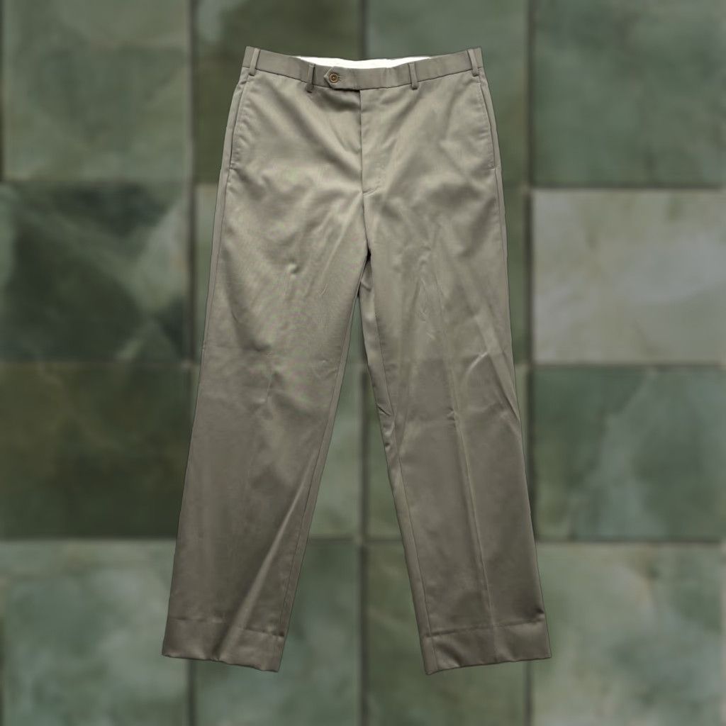 Brooks Brothers Brooks Brothers Madison Fit Dress Pants Mens 35x32 Olive Green Wool Flat Front Size US 35 - 1 Thumbnail