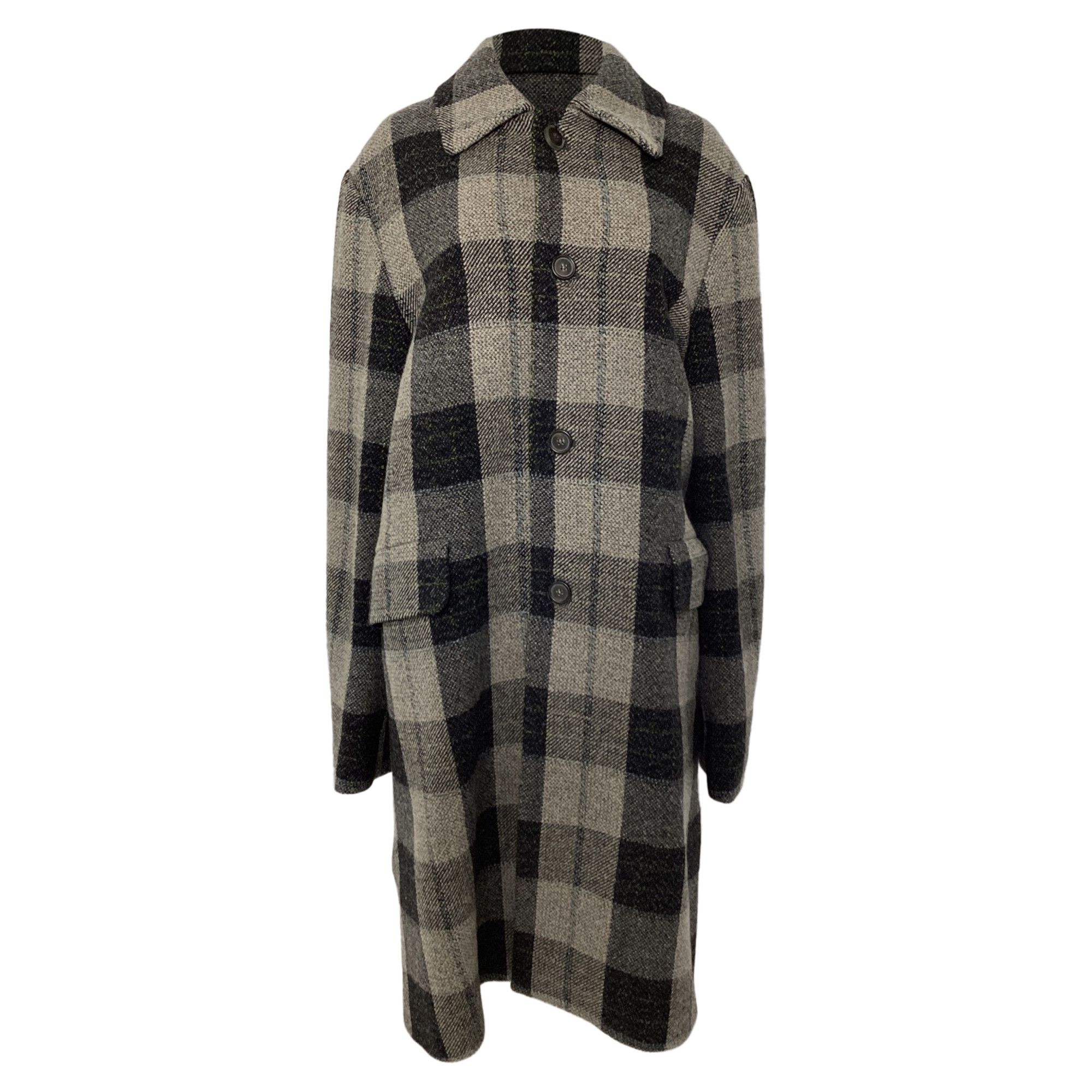 Acne Studios Acne Studios Check Coat in Grey Wool Size M / US 6-8 / IT 42-44 - 1 Thumbnail