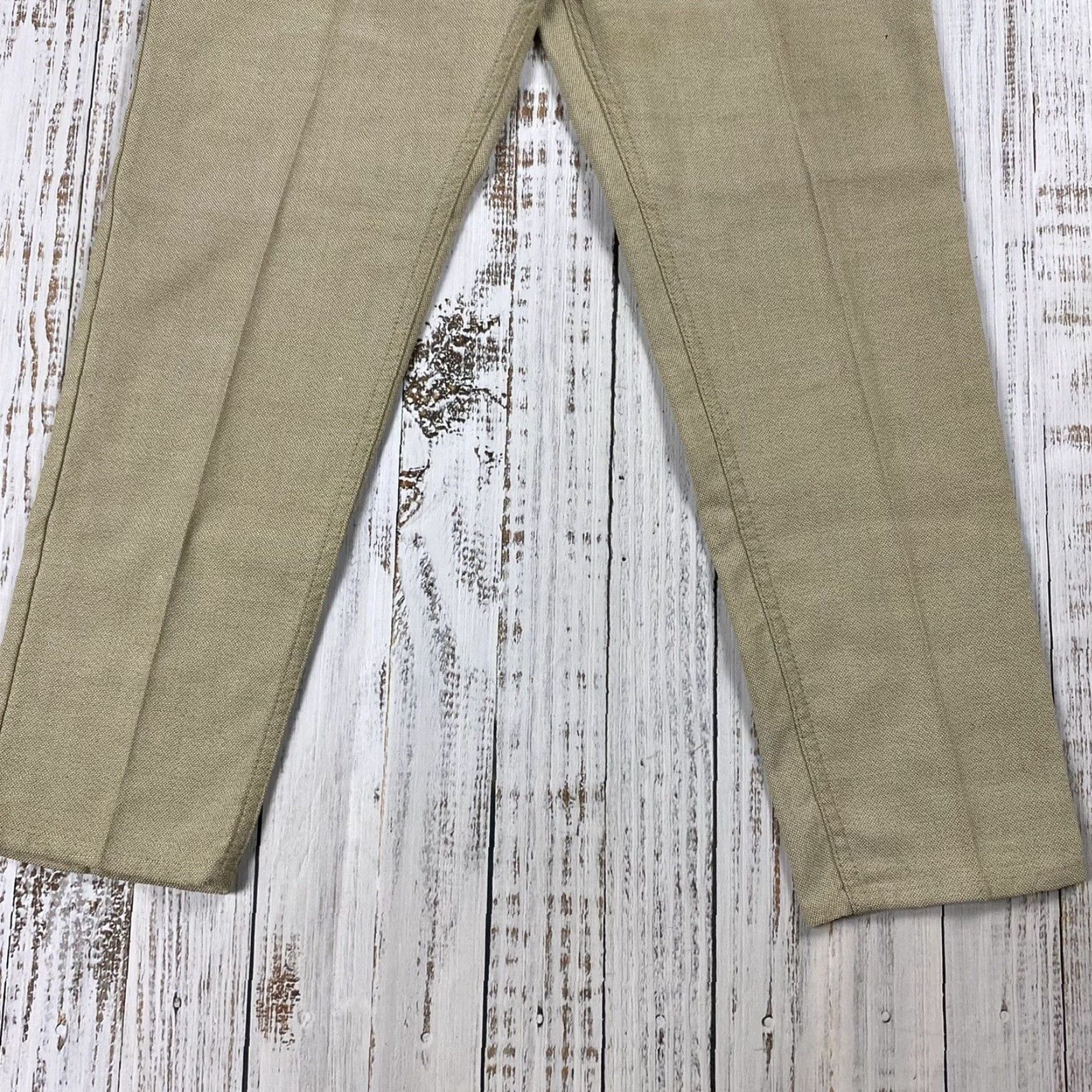 Levi's VINTAGE Levi's 1960s Big E Sta-Prest Jeans Pants 34x29 Beige Twill Casual Mens Size US 34 / EU 50 - 4 Thumbnail