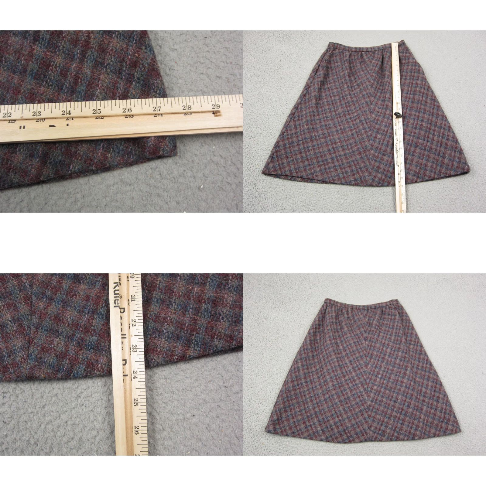 Talbots VINTAGE Talbots Skirt Woman Midi A-Line 12P Red Check Wool Nylon Knit 80s 90s Mens Womens Girls Boys Size 34" / US 12 / IT 48 - 9 Thumbnail