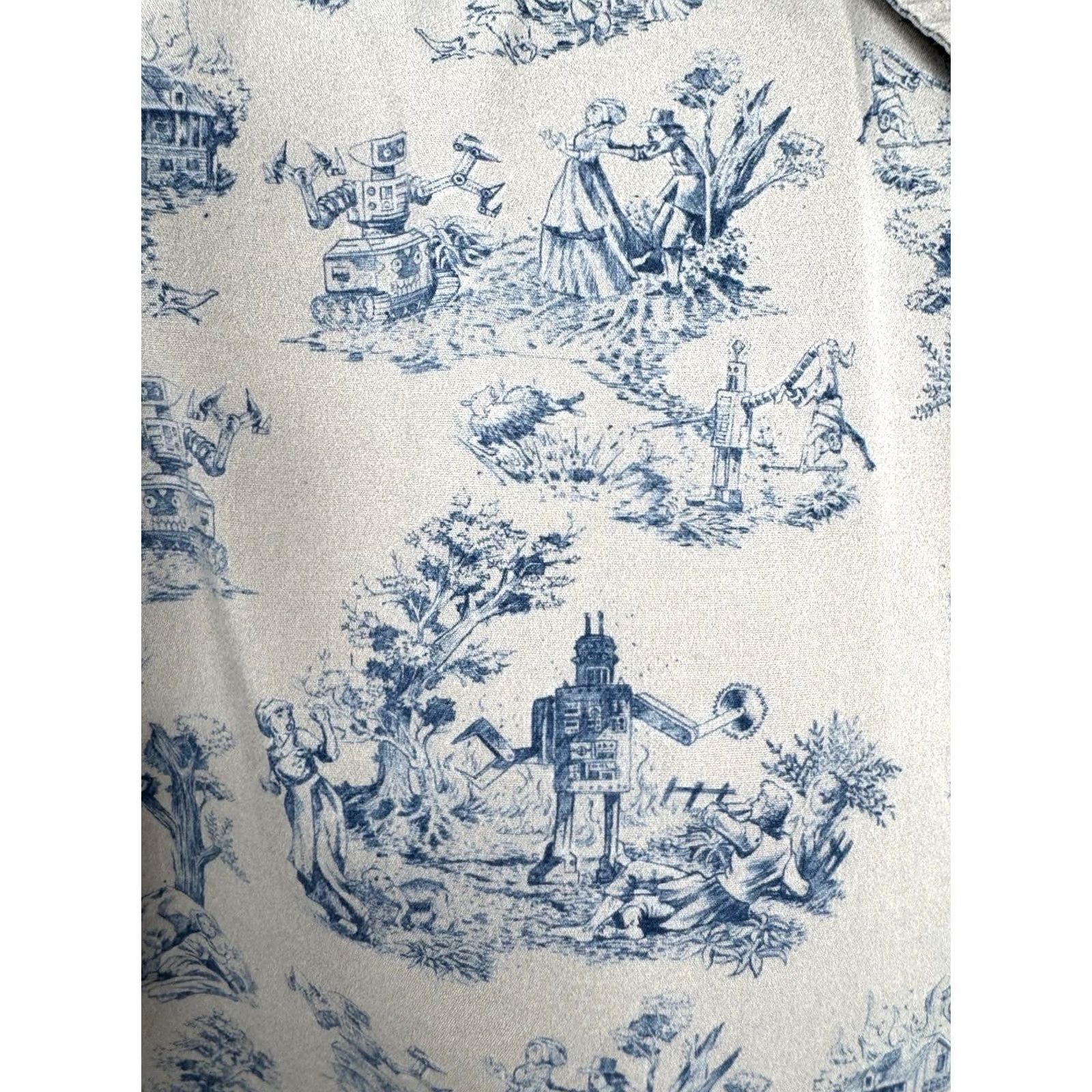 Vintage BETABRAND Shirt ALIENS ATTACKING Camp ROBOT Amish Victorians XXL / XXXL Gray / Blue Mens Size US XXL / EU 58 / 5 - 2 Thumbnail
