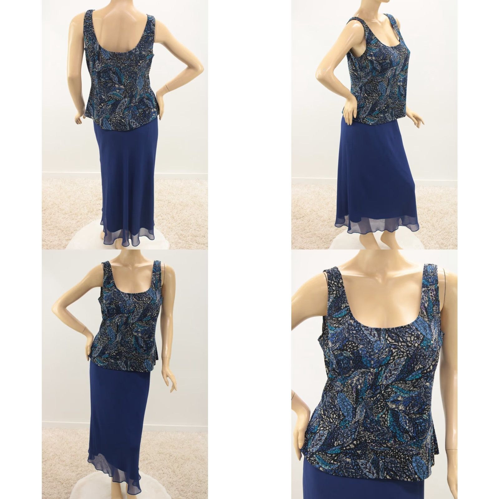 Alex Evenings VINTAGE Alex Evenings Skirt Suit Women's XL Blue Old Money Classic Glitter Sparkle Size 40" / US 18 - 8 Thumbnail