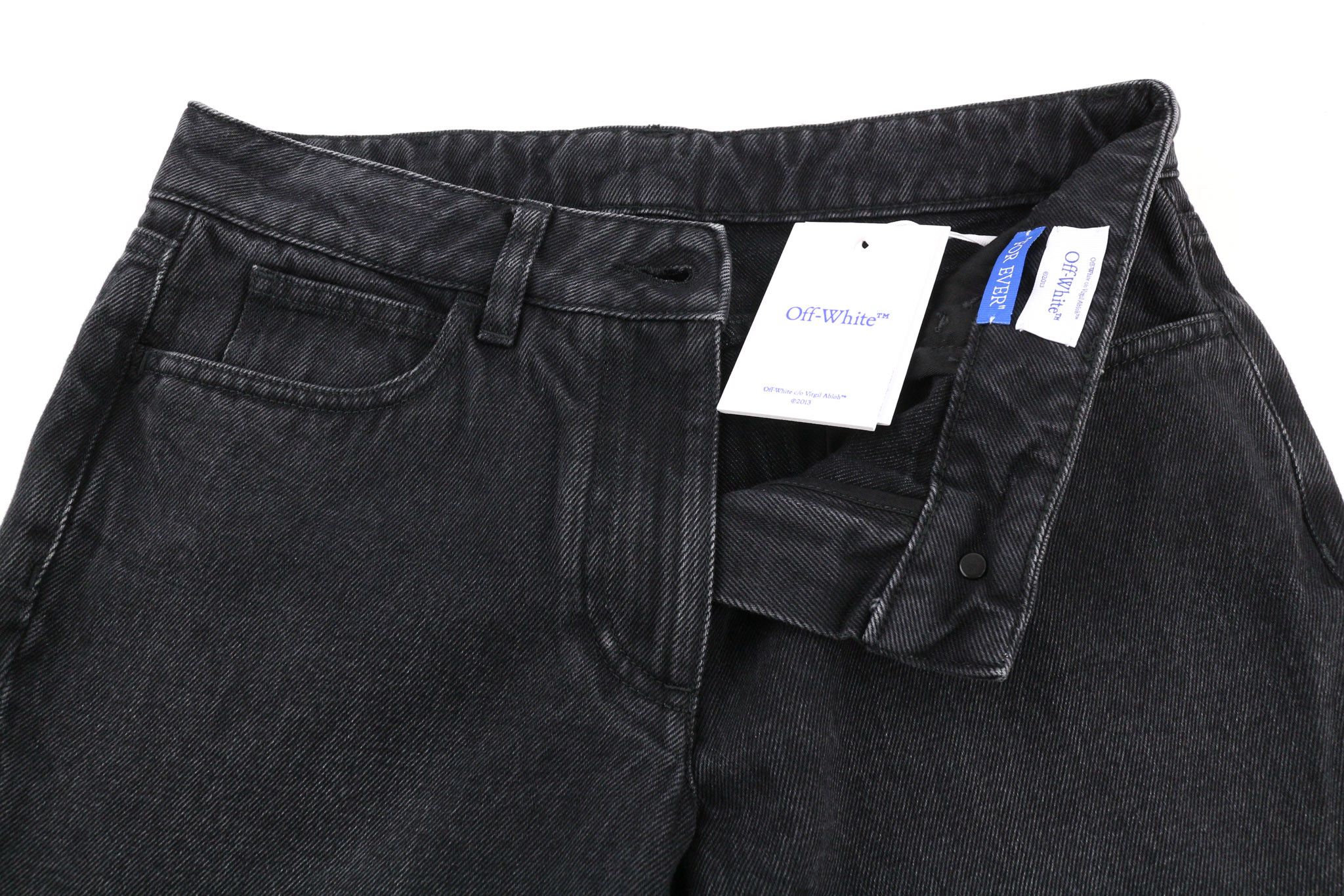 Off-White W28 Slim Flared Cotton Vintage Black 80244 Size 28" / US 6 / IT 42 - 4 Thumbnail