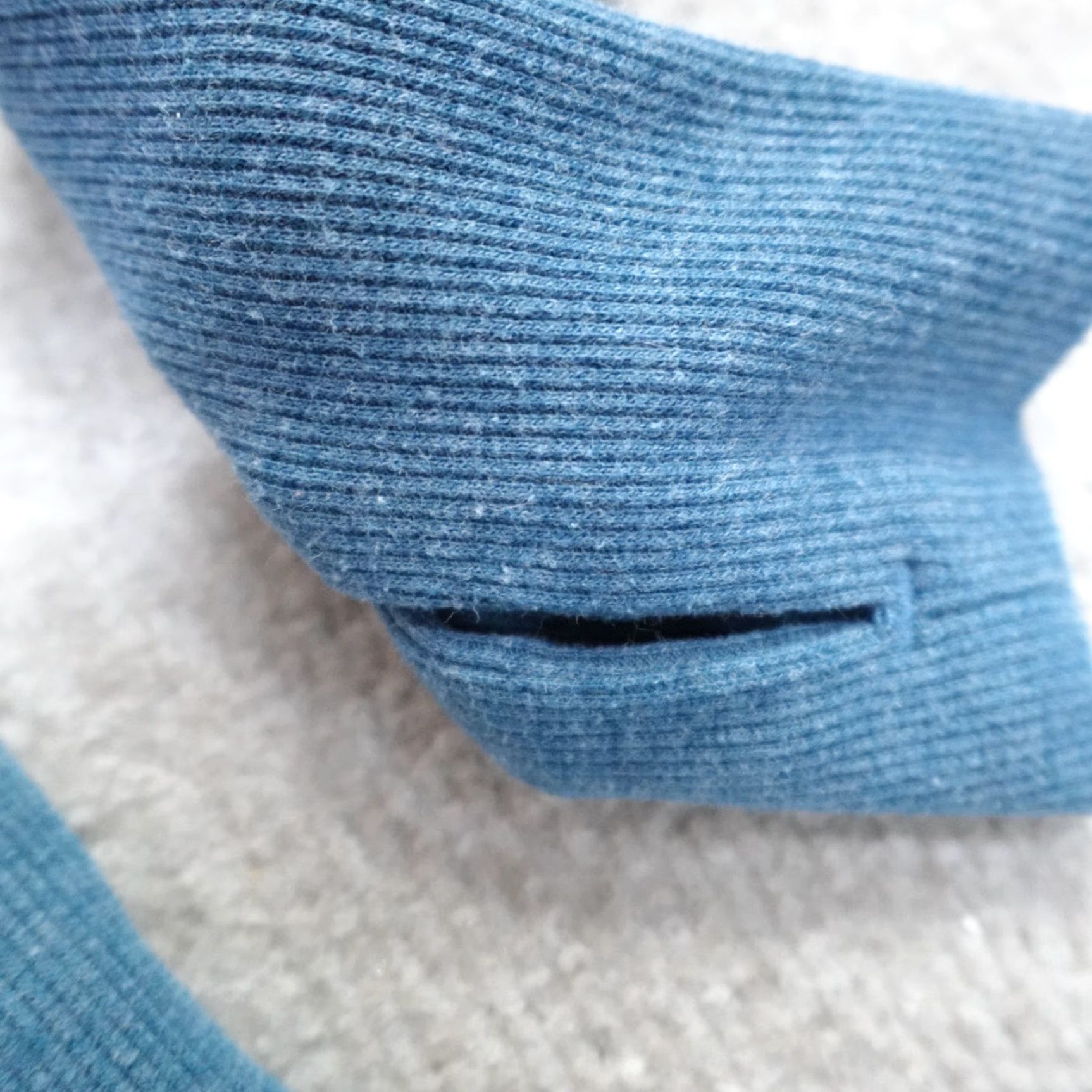 Vintage Title Nine Womens Sweater Medium Blue Ribbed Thermal Hoodie Size M / US 6-8 / IT 42-44 - 4 Thumbnail